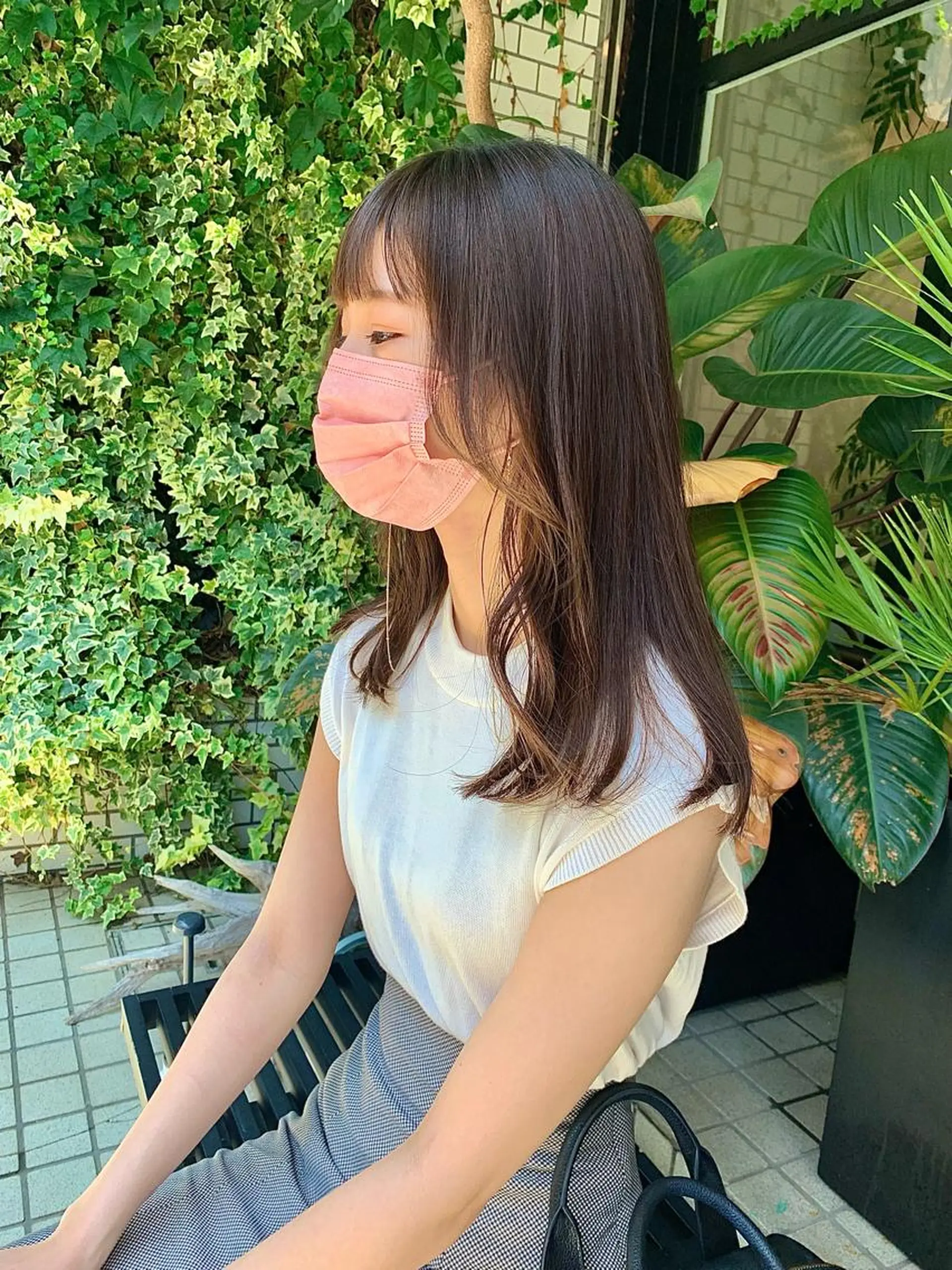 ミディアム 天使の羽バング・フェザーバング 小顔カット 柔らかブラウン/顔周 りレイヤー♡ユウシのヘアスタイル