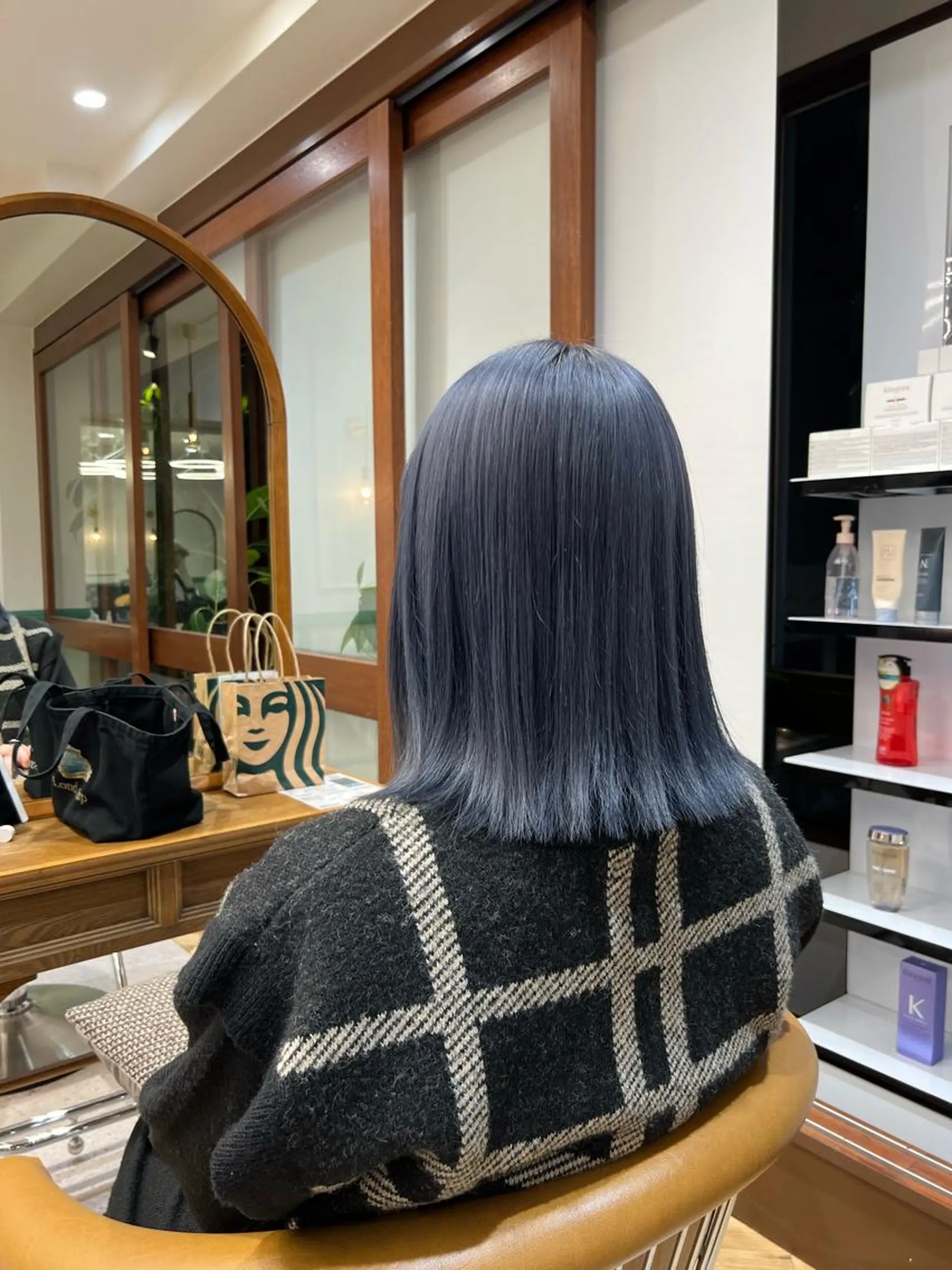 ミディアム カラー ネイビーカラー ボブ 🩶sayumi🩶 ボブ/美髪矯正/柏のヘアスタイル