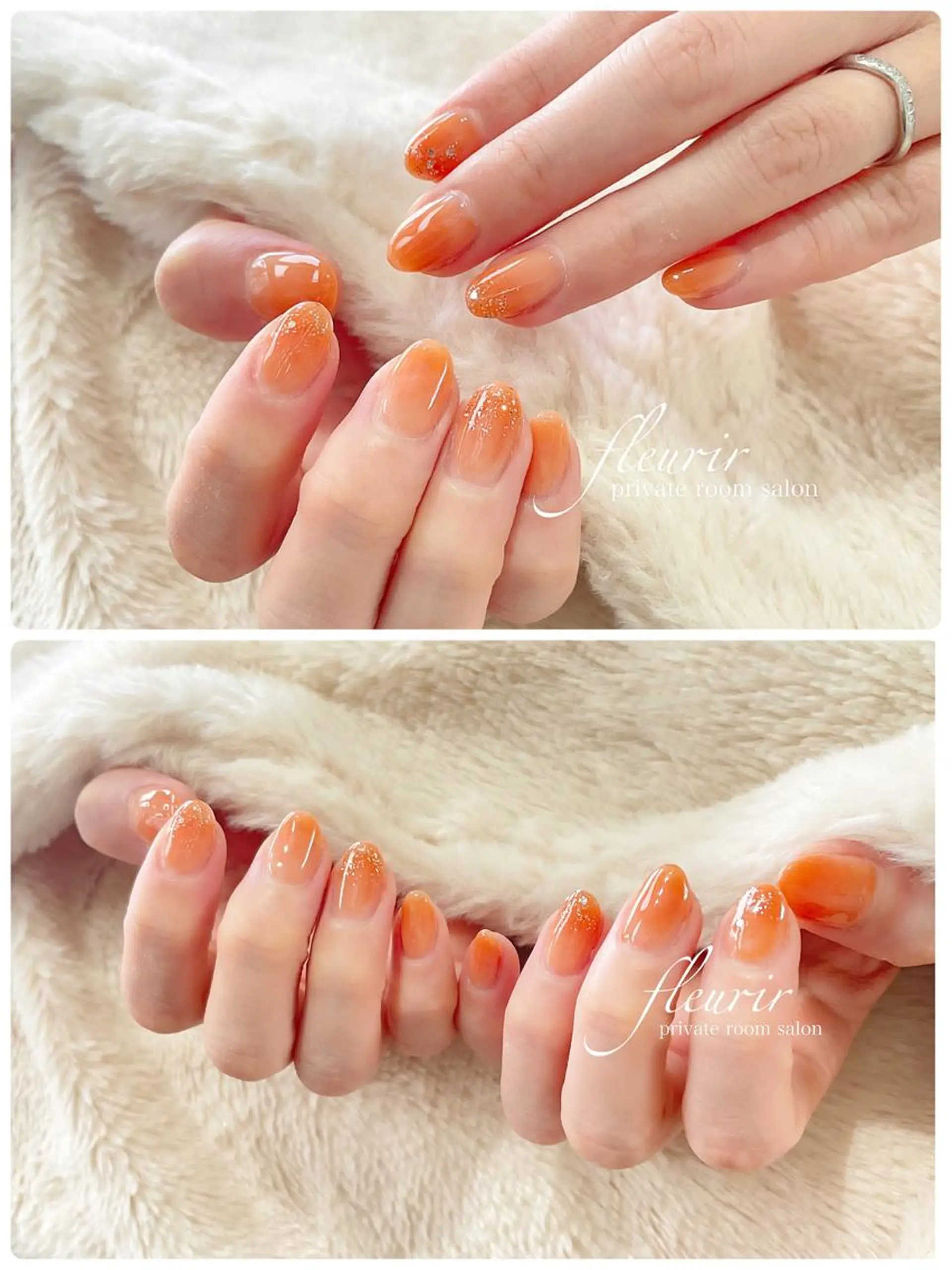 ネイル ラメ(グリッター) フルリール 【プライベートサロンのネイルデザイン