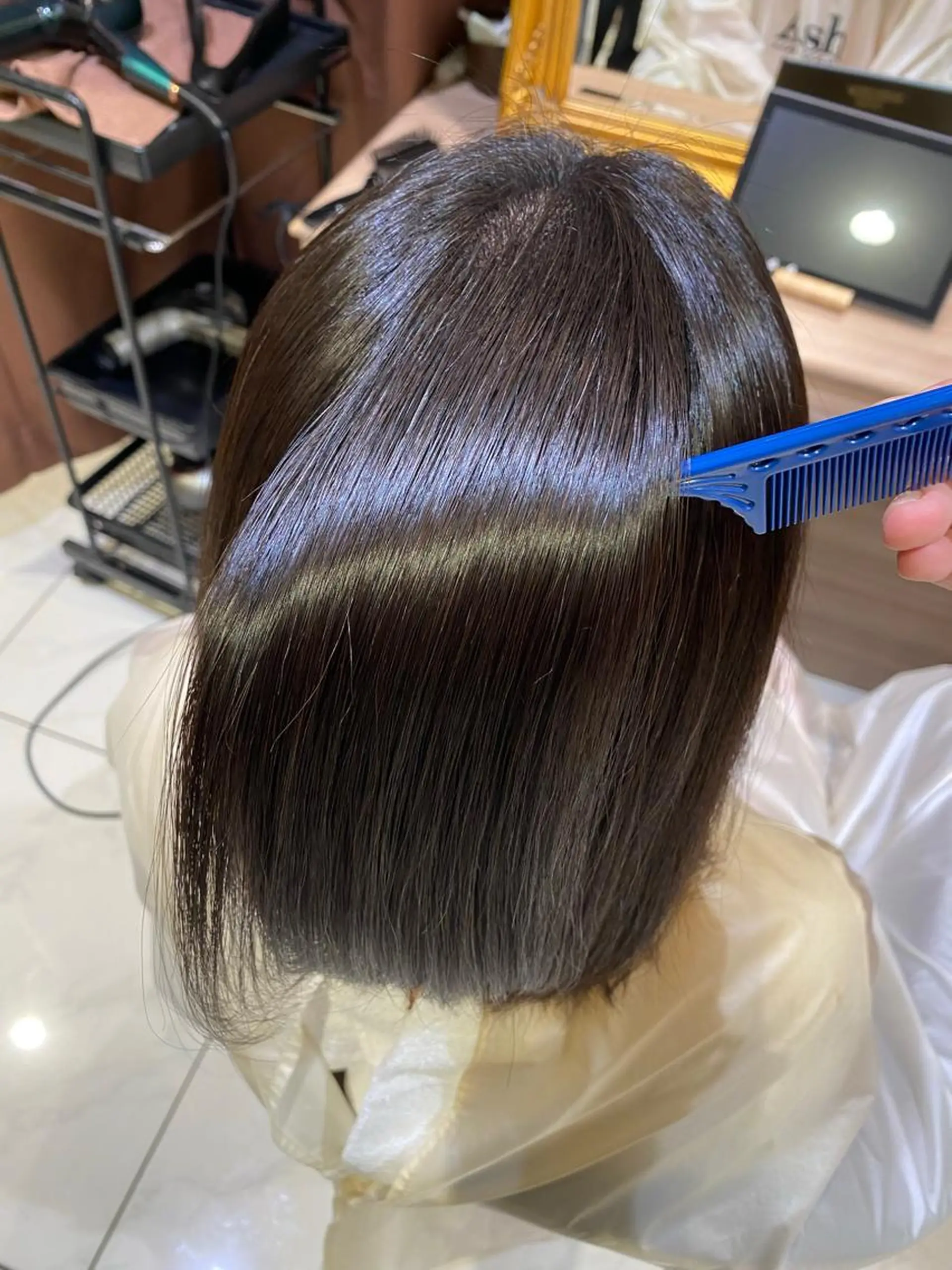 ミディアム 美髪縮毛矯正 穴見太伍のヘアスタイル