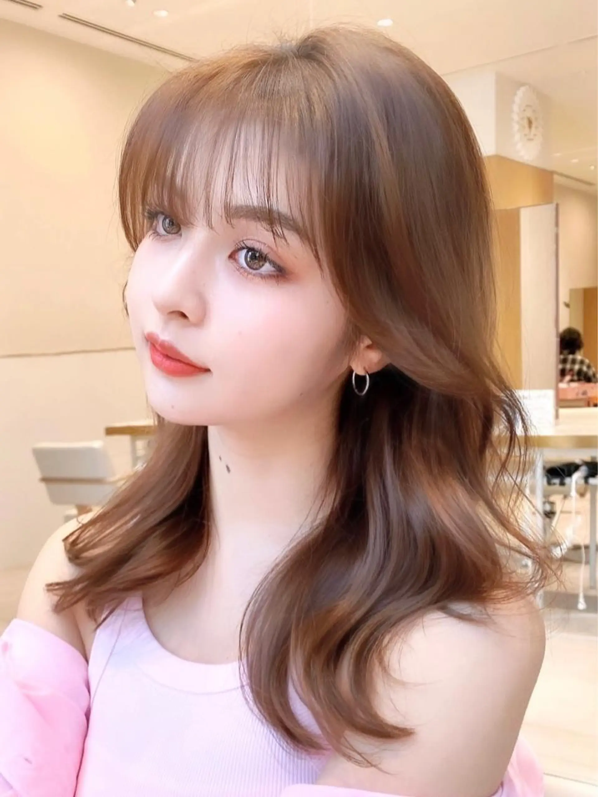 セミロング カット ヘアカラー トリートメント 韓国くびれレイヤー 🇰🇷はづきのヘアスタイル