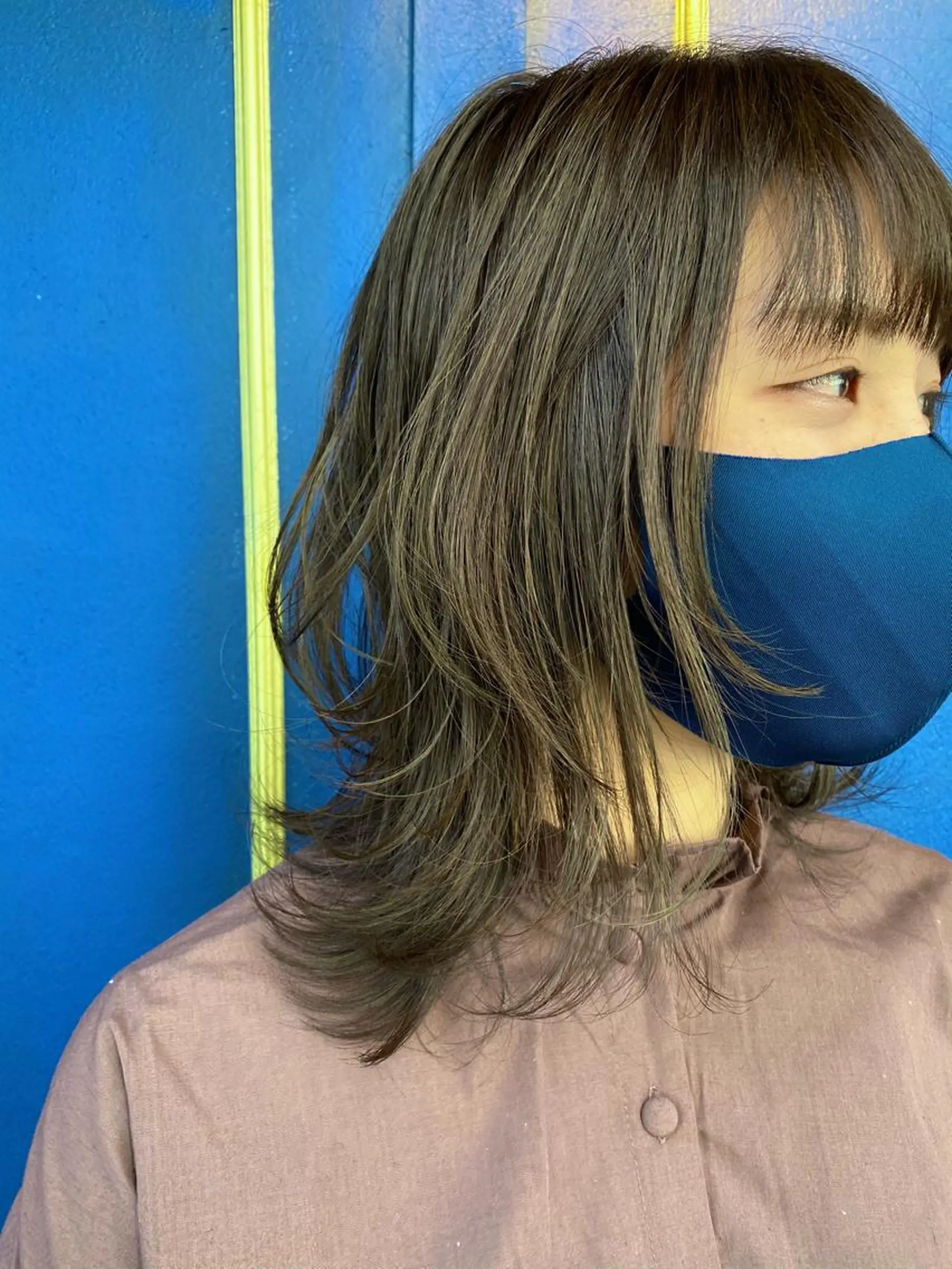 セミロング カラー ヘアアレンジ グレージュ オリーブグレージュ オリーブグレー ウルフカット カット ヘッドスパ ヘアセット TOPSTYLIST 🇬🇧JIMMYのヘアスタイル