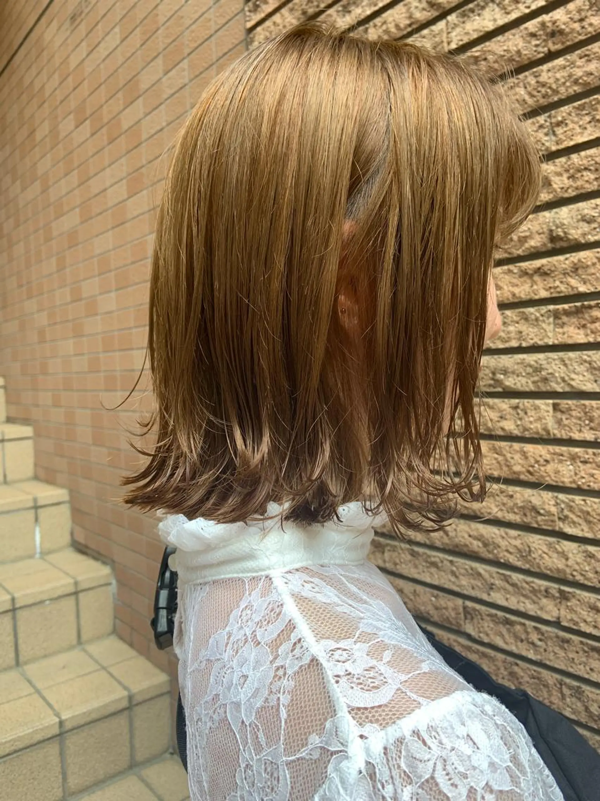 ミディアム 切りっぱなしボブ ボブ ヘアカラー トリートメント yaya✂︎ 美髪/艶カラーのヘアスタイル