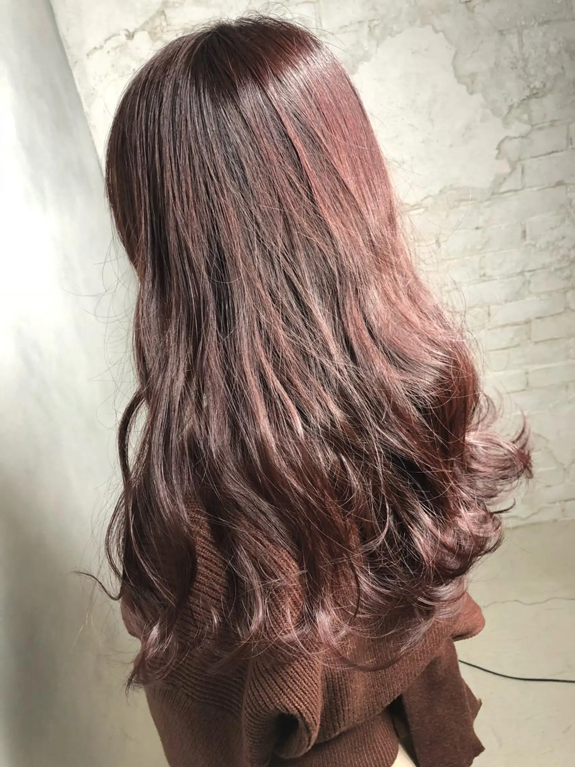 ロング ピンクブラウン 透明感カラー／メンズ 特化kazumaのヘアスタイル