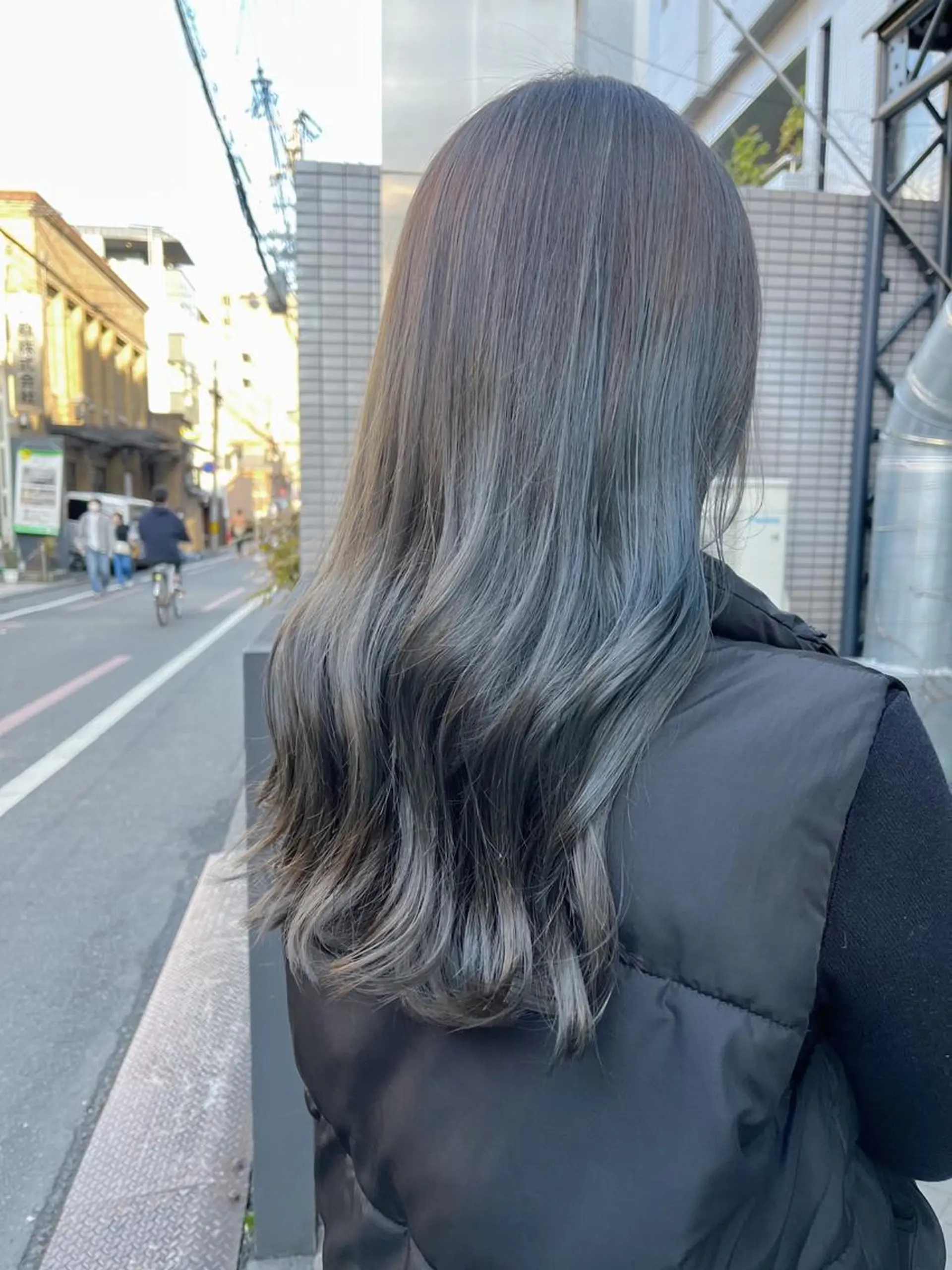 ロング カラー バレイヤージュ 透明感カラー グレージュ レイヤーカット HIYOSHI　✂︎ 艶髪職人のヘアスタイル