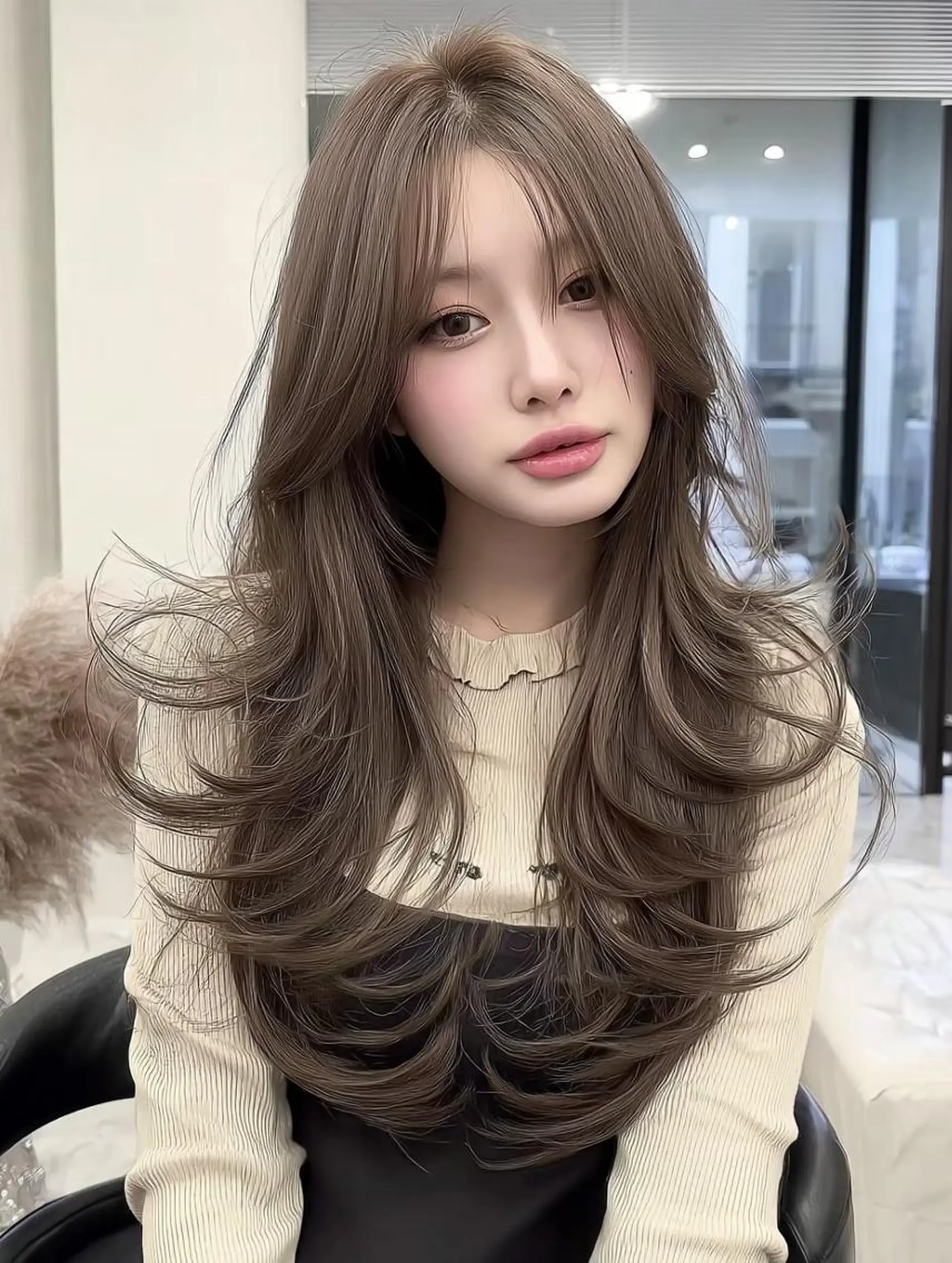 セミロング ボブ 髪質改善 韓国風ヘア レイヤーカット トリートメント カット ヘアカラー 🌈村松滉太髪質改善 レイヤーカット🌈のヘアスタイル