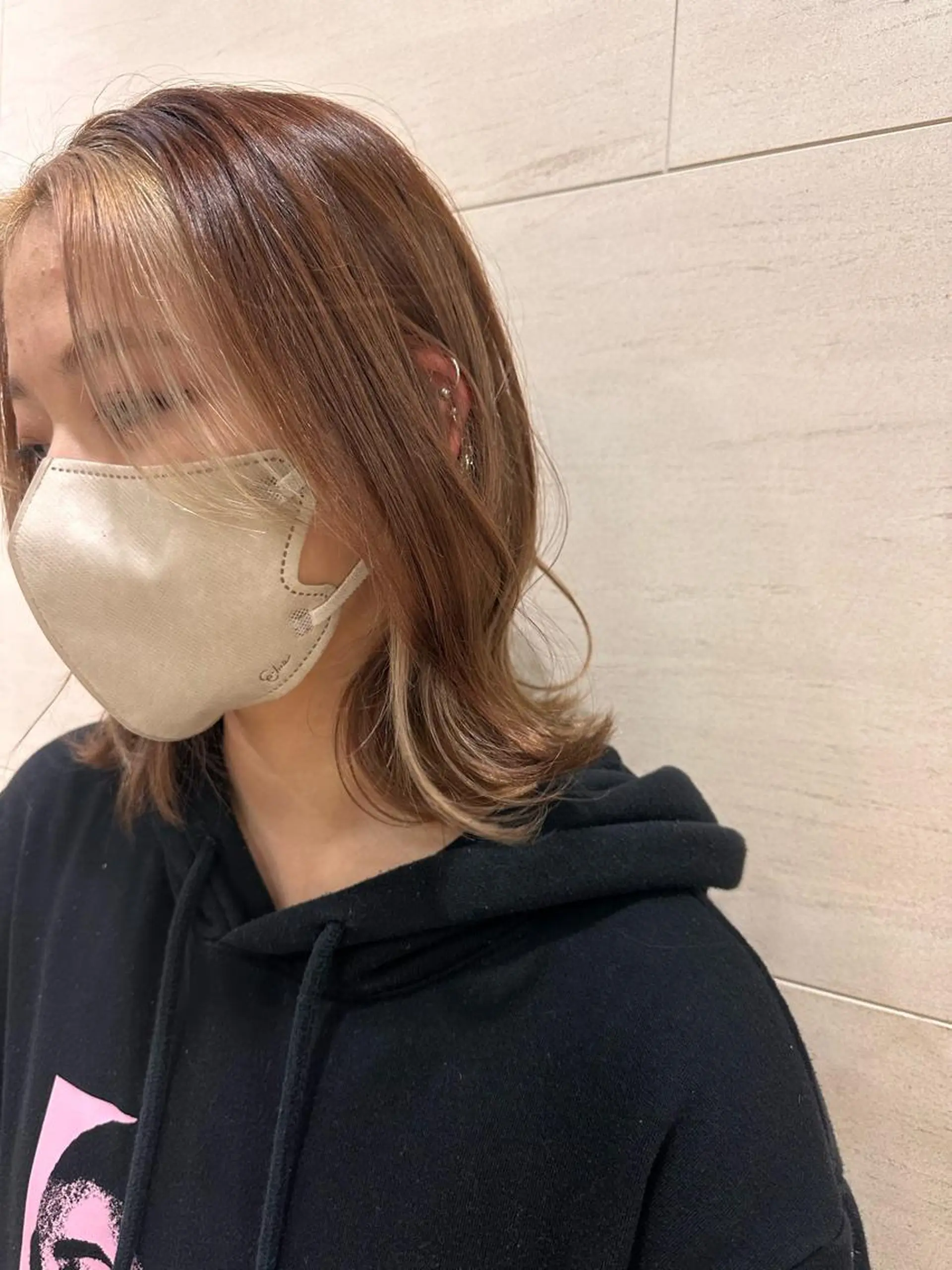 ミディアム カラー ブリーチカラー/ベー ジュ/Hono🦖のヘアスタイル