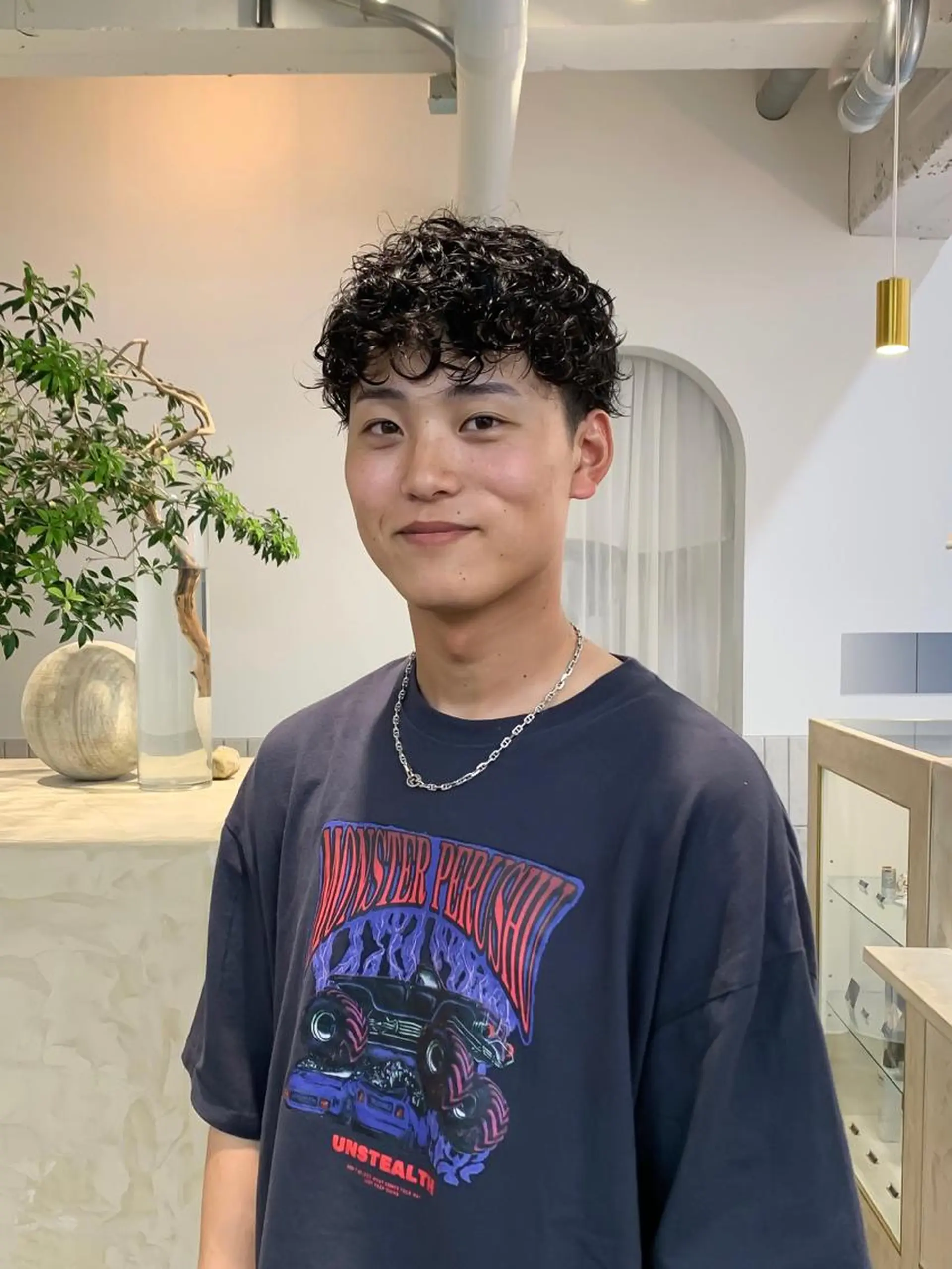 ショート パーマ メンズ 似合わせカット ケアパーマ喜来雅由のヘアスタイル