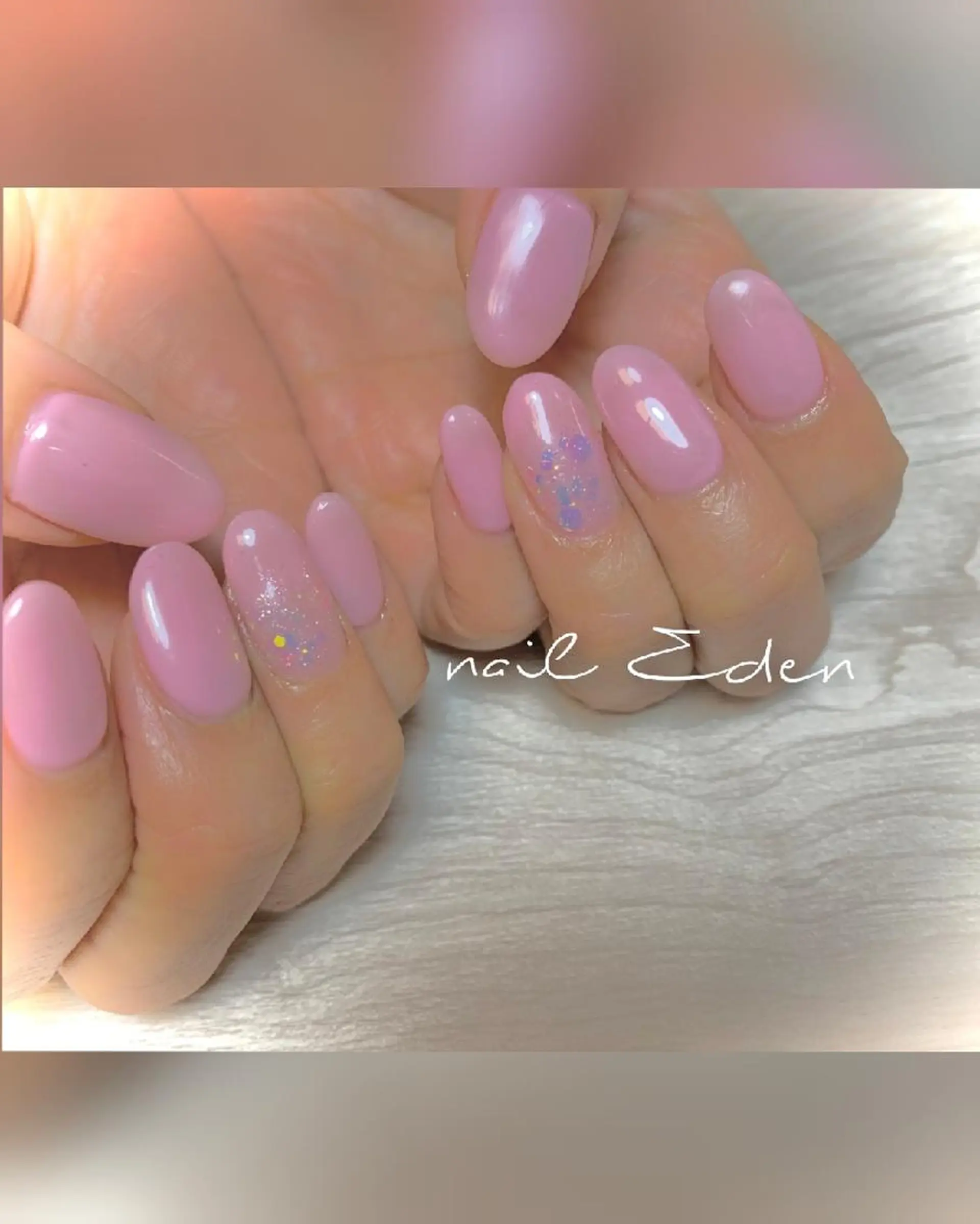 ネイル 持ち込み ピンク 春ネイル Eden ♾️のネイルデザイン