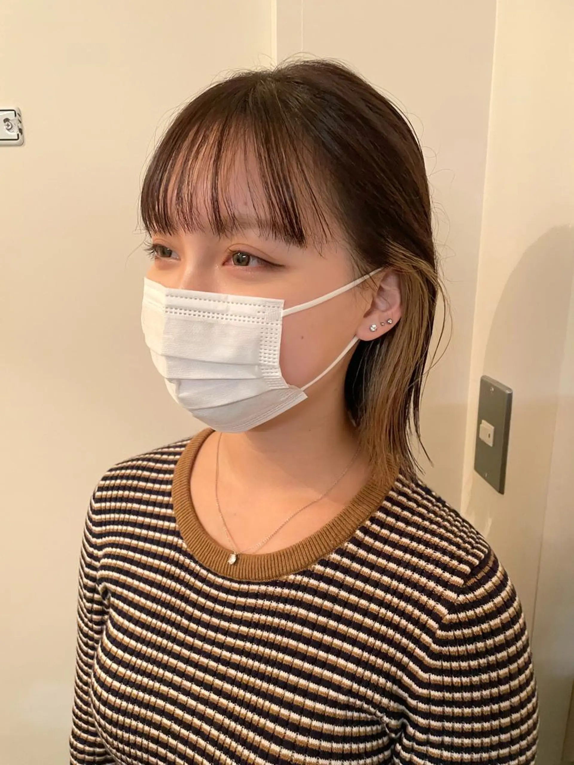 ミディアム ボブ コスメパーマ 佐藤　諒のヘアスタイル