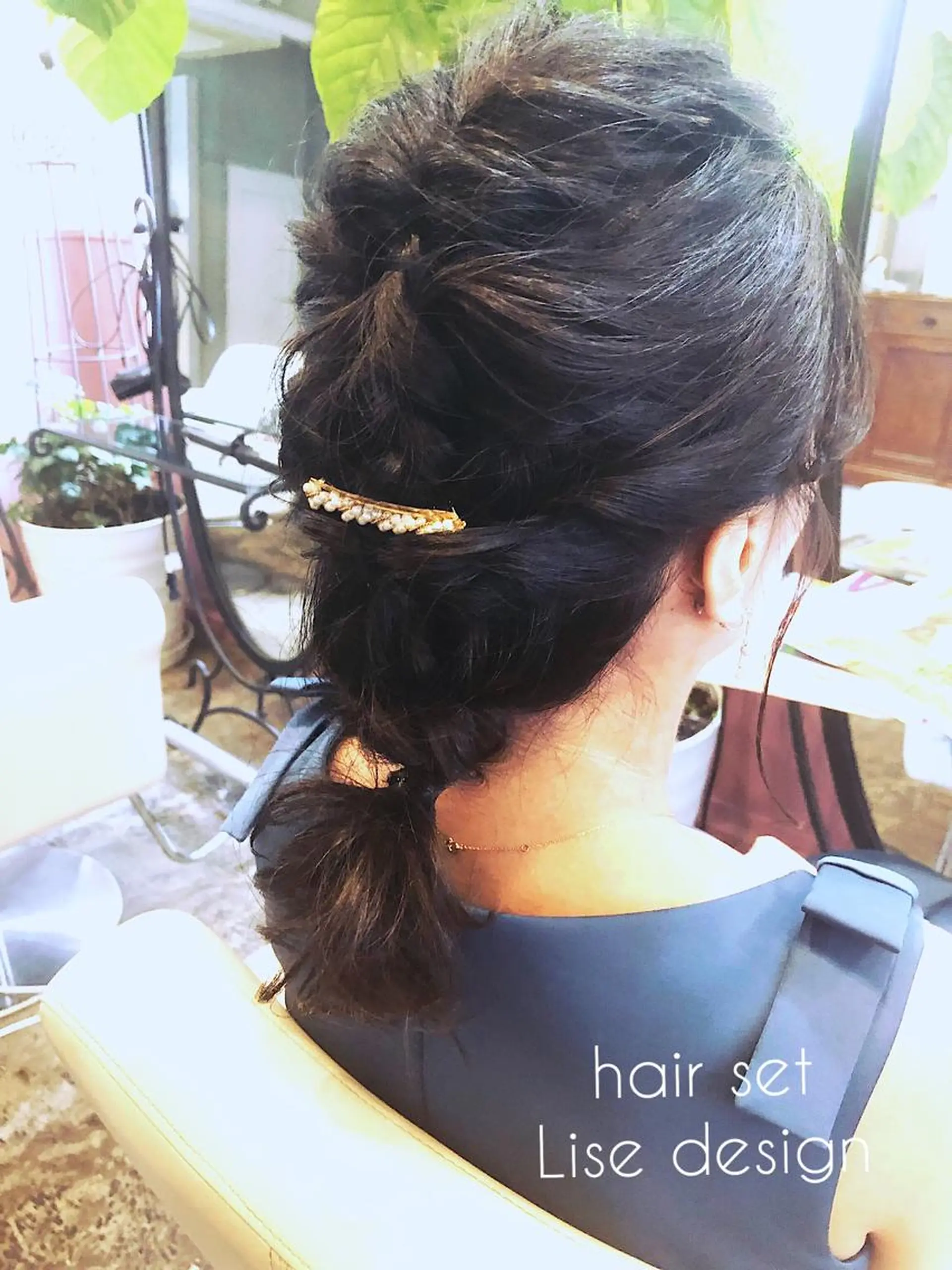 ミディアム カラー パーマ ヘアアレンジ ヘアセット 表参道Lise おおいしおりのヘアスタイル