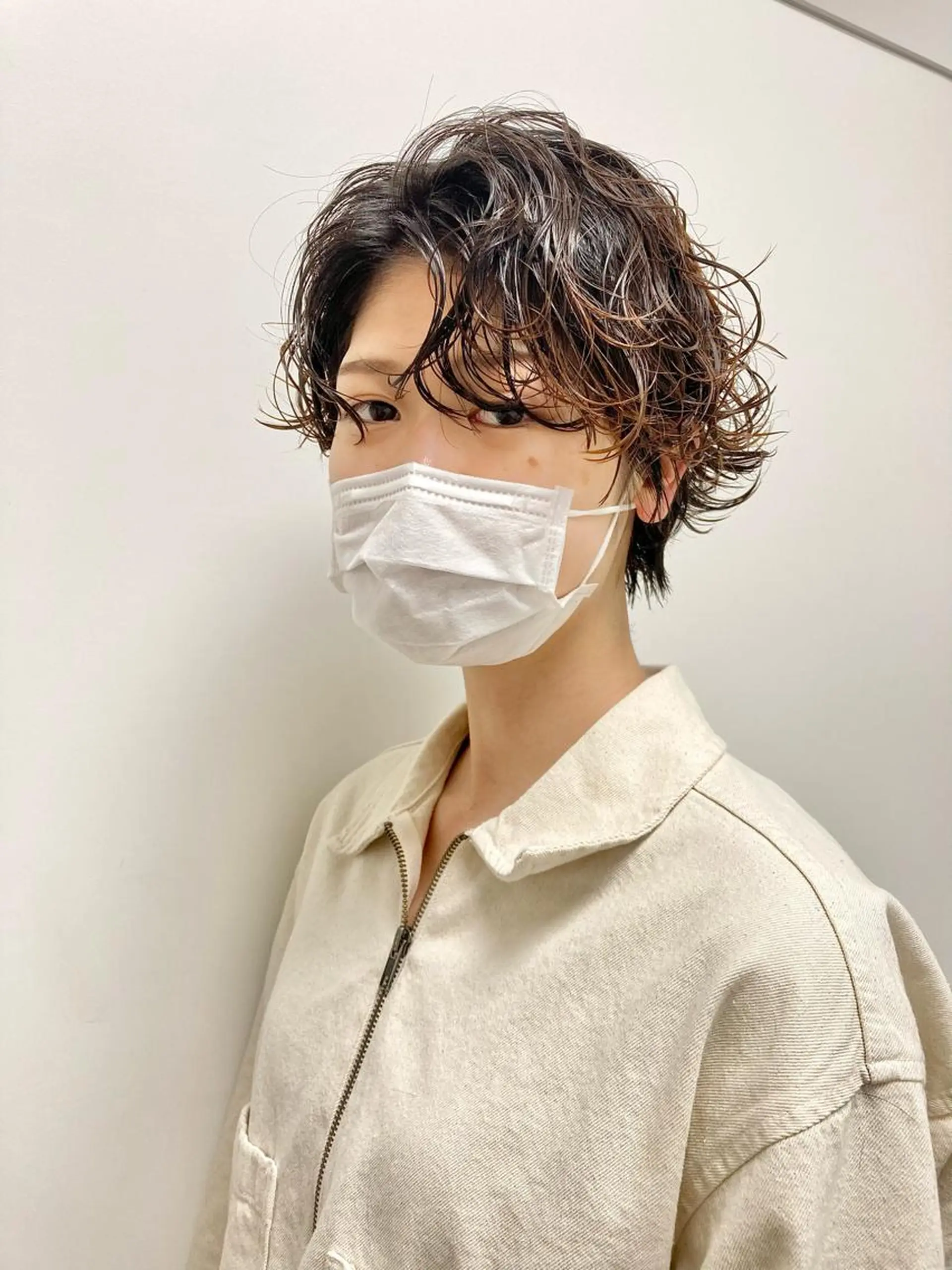 ショート パーマ Izumi所属・ヨシアキ/パーマ/ ウルフ/ボブ/メンズのヘアスタイル