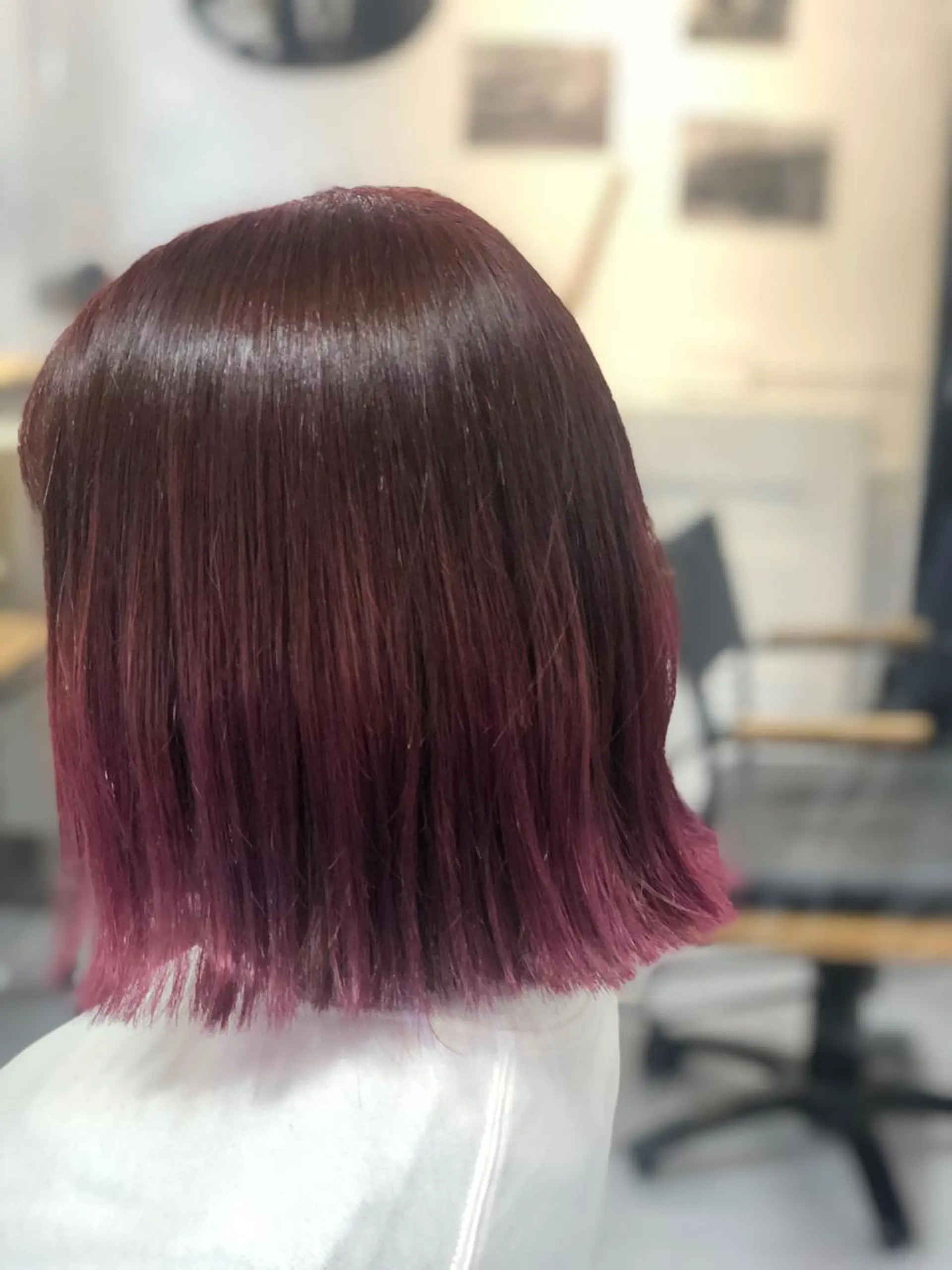 ミディアム カラー ブリーチ グラデーションカラー ピンクカラー ピンクパープル パープルカラー carre hair 店長   中園　武士のヘアスタイル