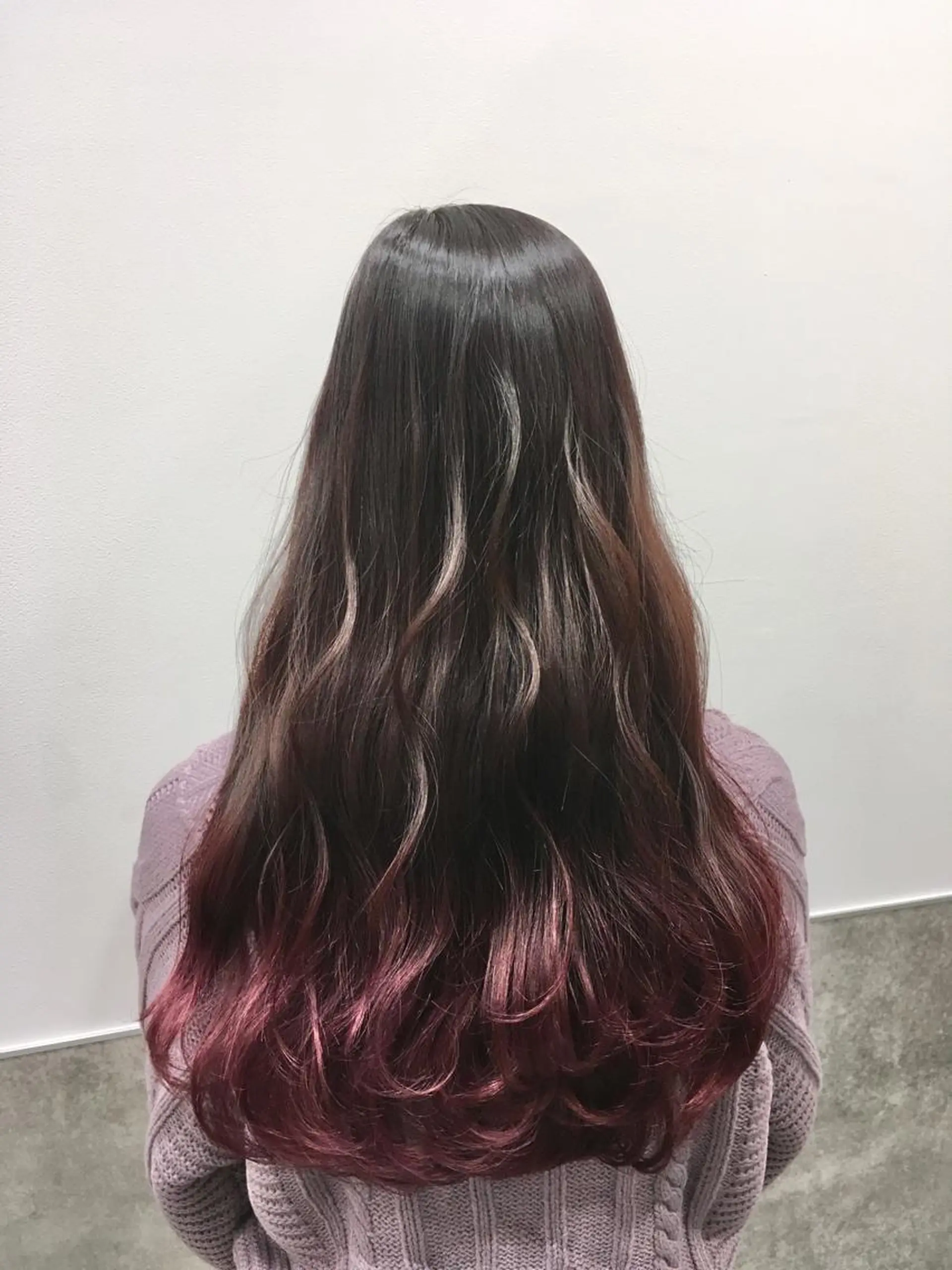 ロング カラー ピンクカラー ヘアカラー トリートメント ヘアセット yoshi ☆のヘアスタイル
