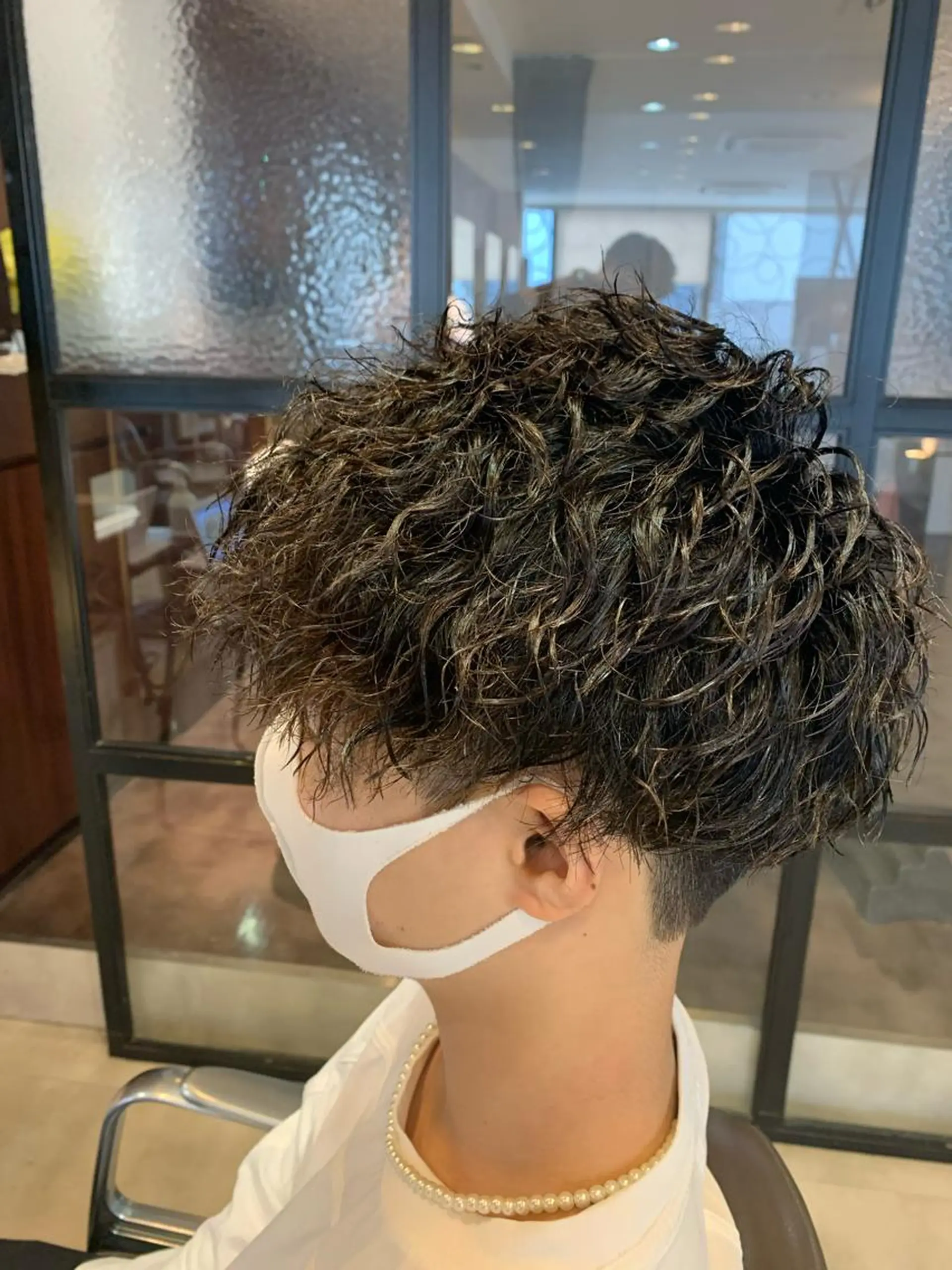 ミディアム メンズパーマ/難波/ 心斎橋　室園亮佑のヘアスタイル