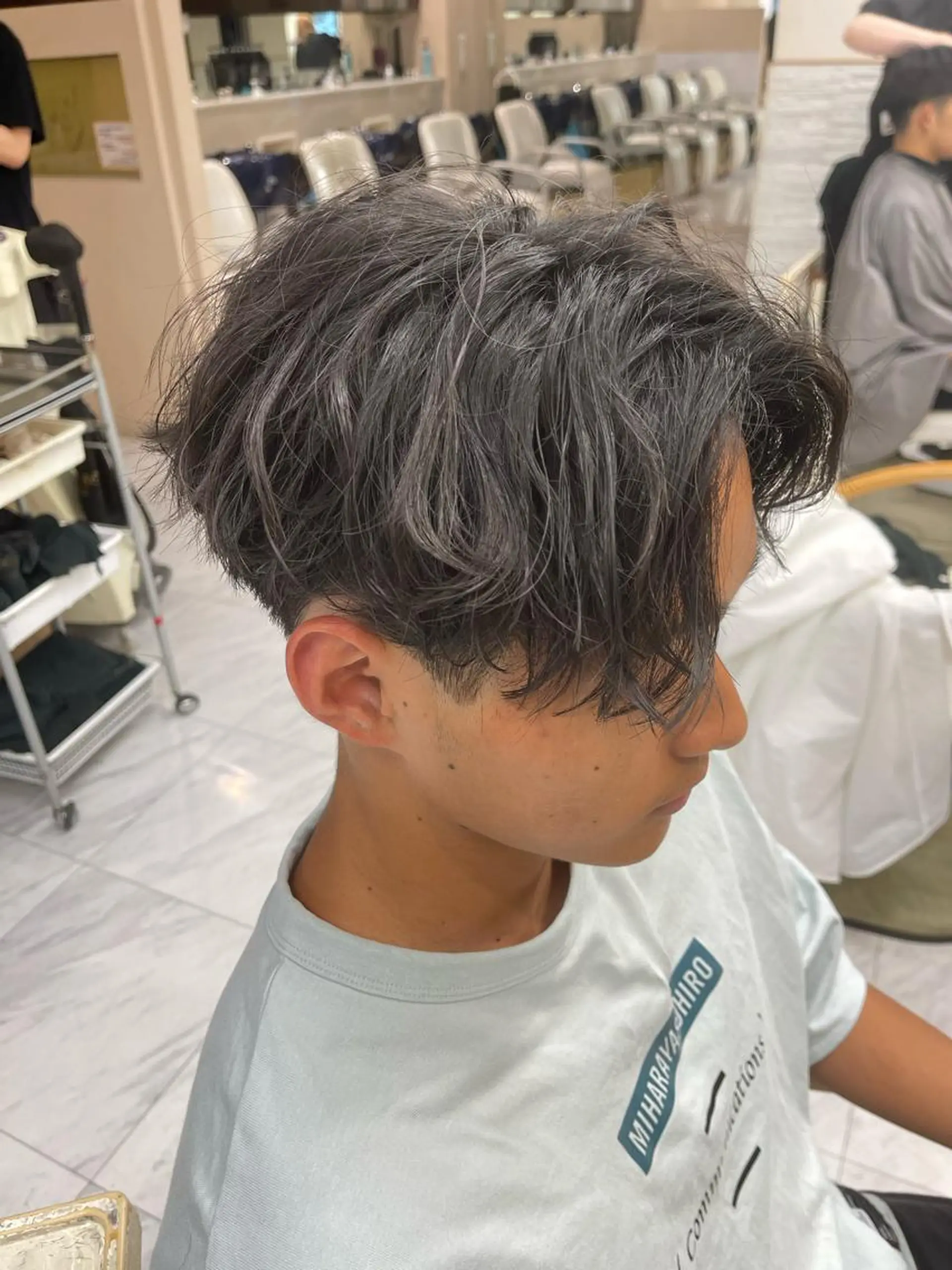 ショート パーマ メンズ メンズパーマ 波巻きパーマ カット パーマ トリートメント 🌻メンズカット 落合諒🌻のヘアスタイル