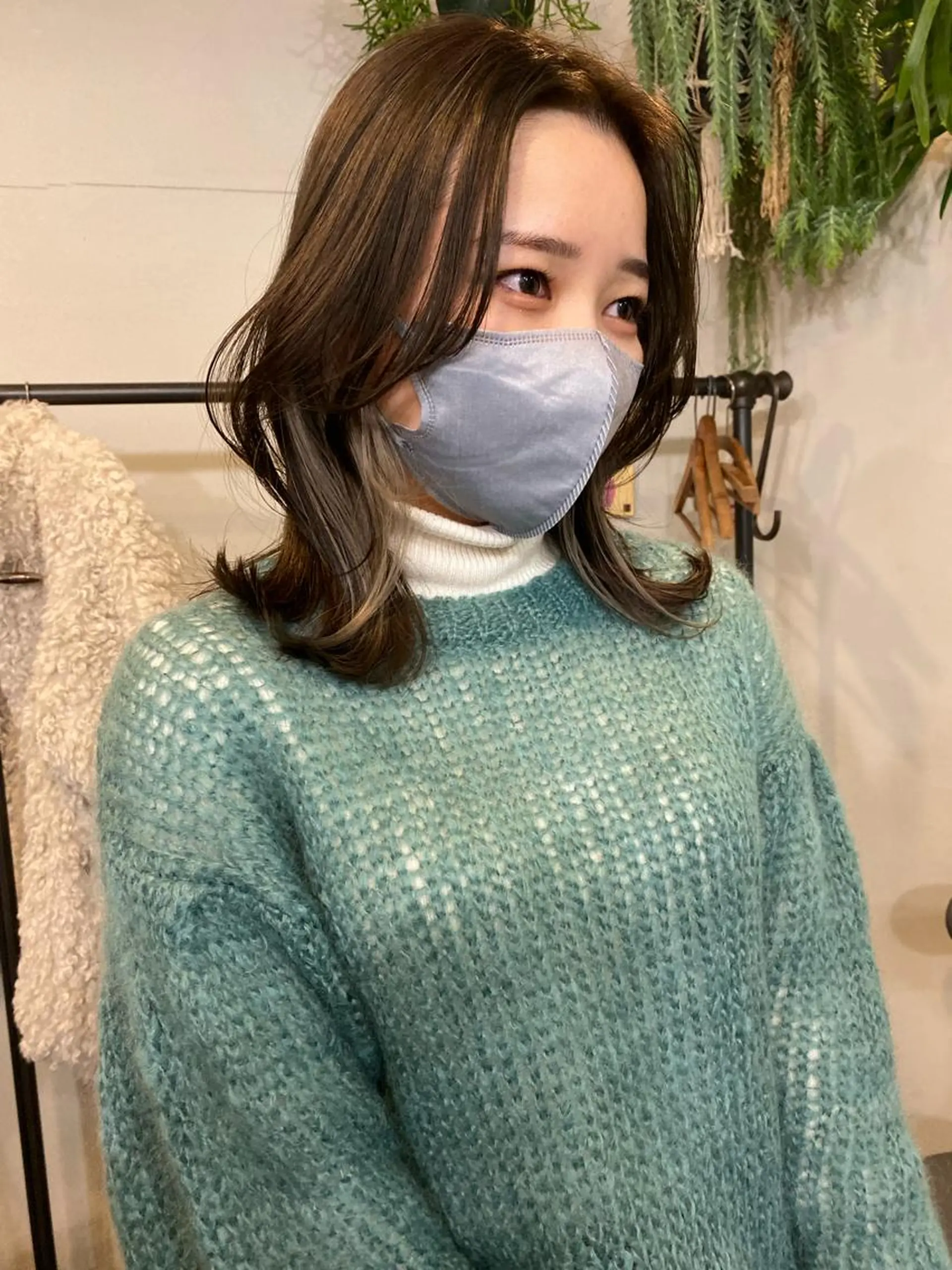 ミディアム カラー くびれヘア レイヤーカット カット ヘアカラー なぎ🌿.∘[ボブ, ニュアンスカラー]のヘアスタイル