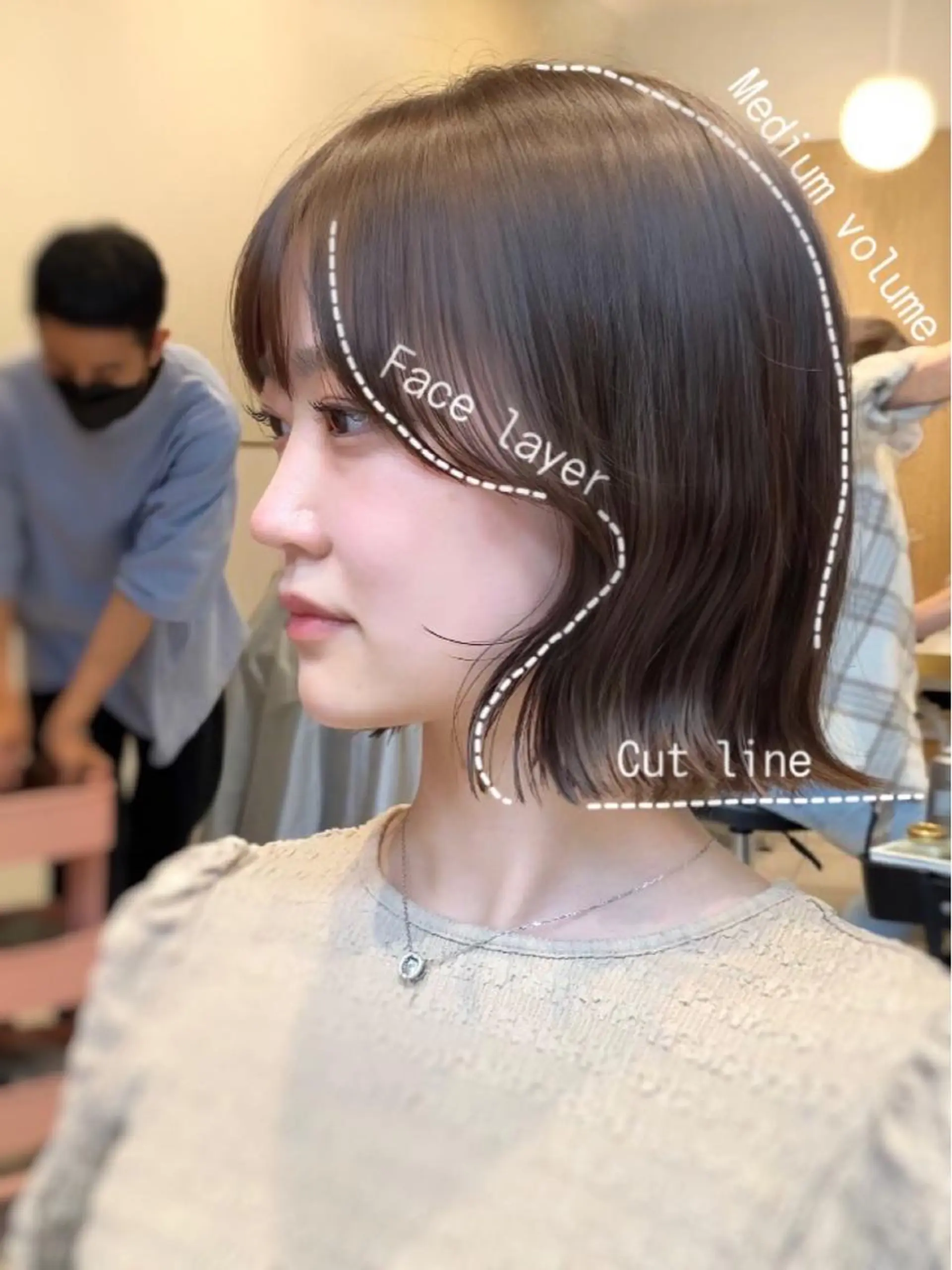 ミディアム カラー パーマ ヘアアレンジ カット ヘアカラー 小野寺瑞希 /最小顔カットのヘアスタイル