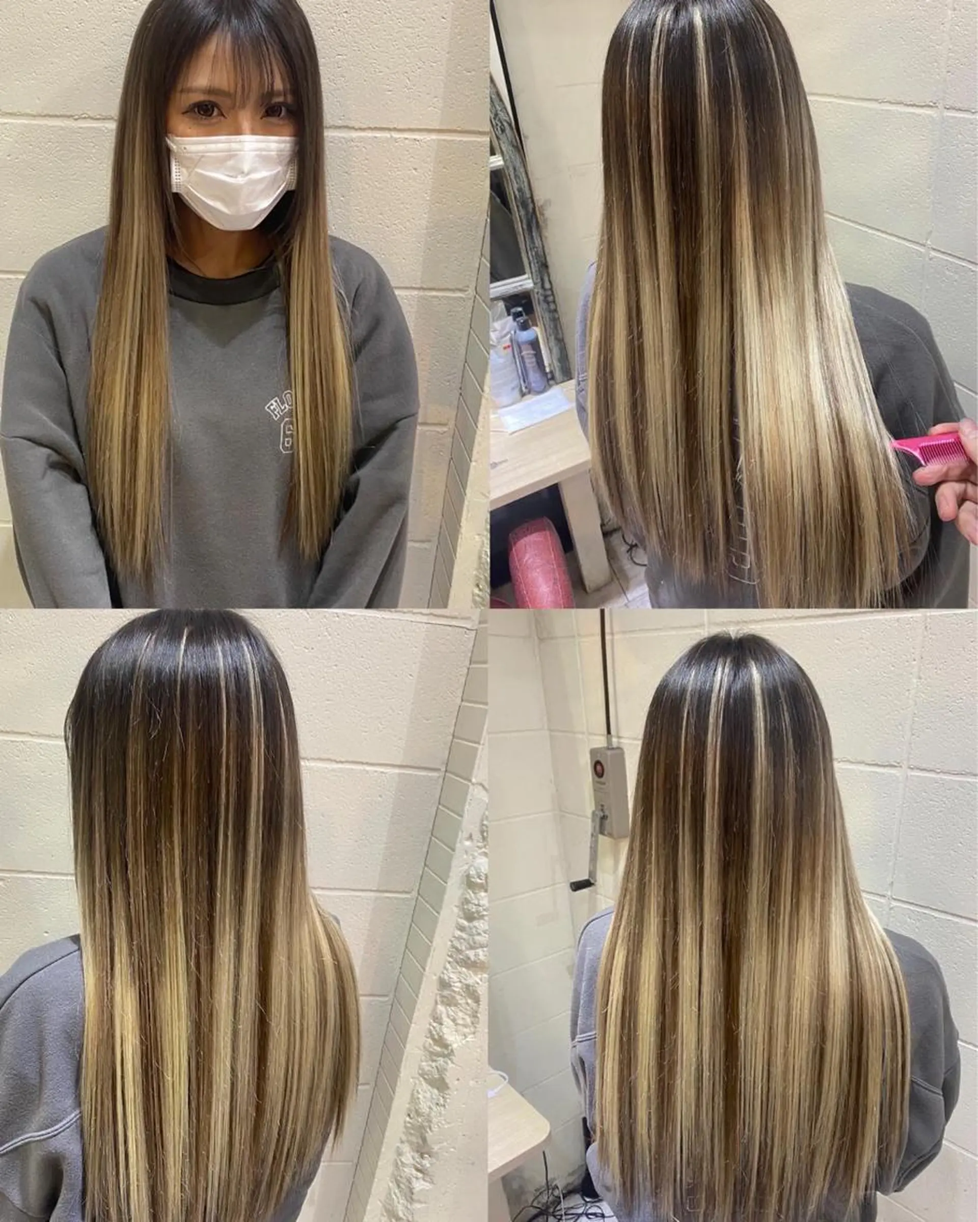 ロング カラー カット エクステ ササ キのヘアスタイル