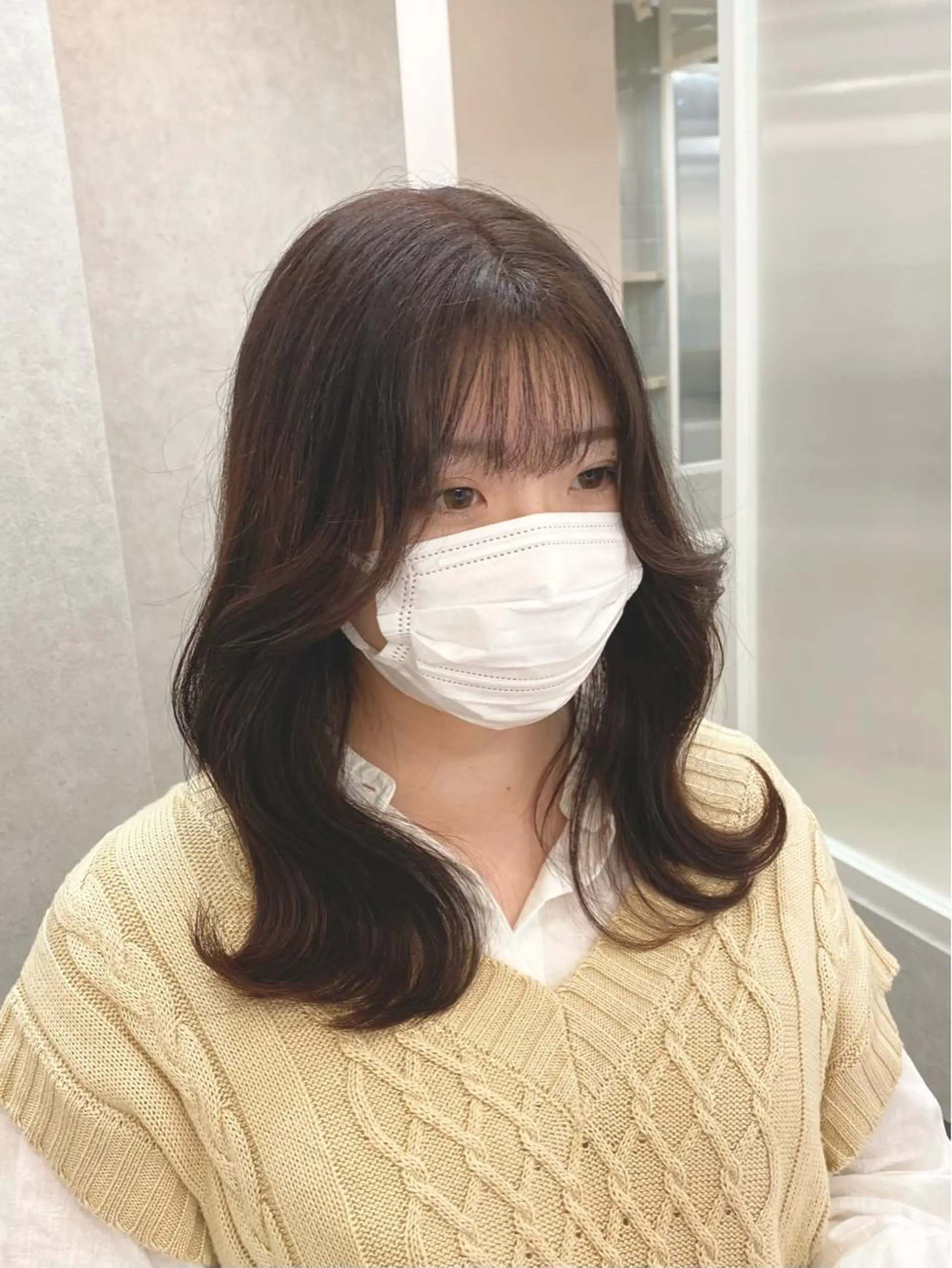 セミロング カラー 髪質改善 ヒデのヘアスタイル