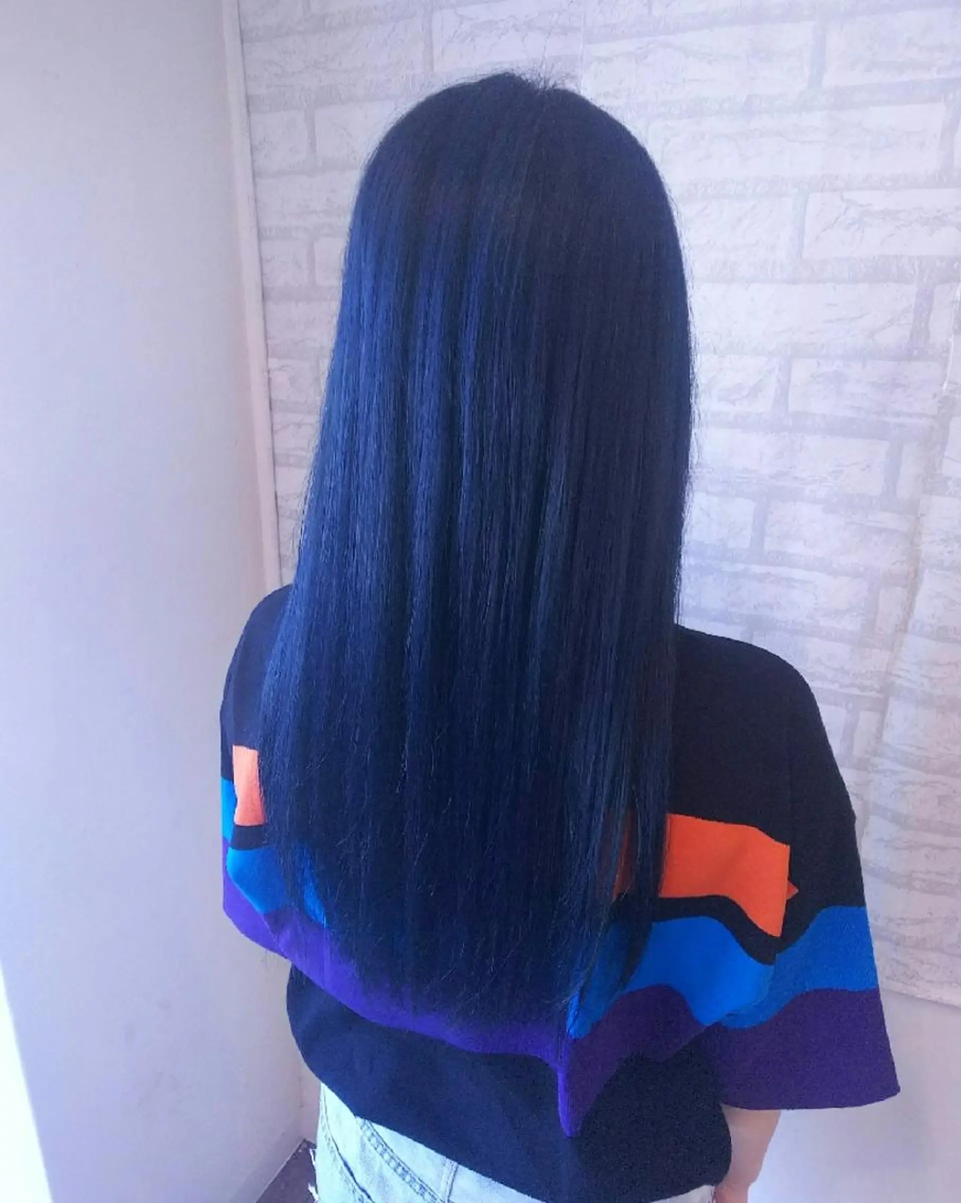 ロング カラー ブルーカラー ネイビーカラー ヘアカラー JIL BLAN 京都所属・RU RIのヘアスタイル