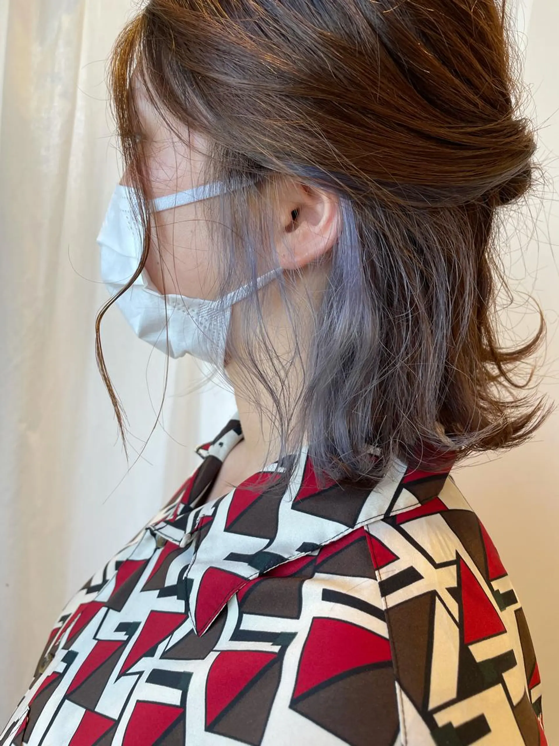 カラー 透明感カラー イヤリングカラー ラベンダーカラー 三村 桜生のヘアスタイル
