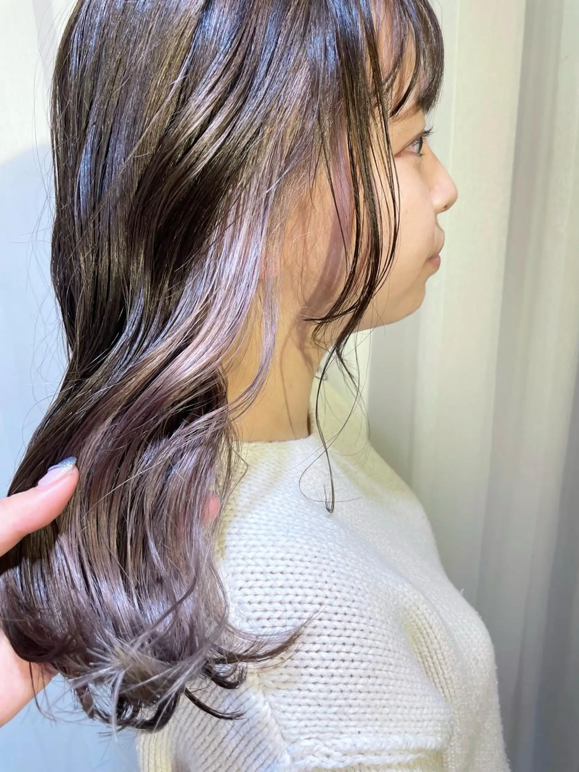 セミロング カラー ヘアアレンジ ヘアカラー ハイトーンピンク🍑 ブリーチ🍑RINAのヘアスタイル
