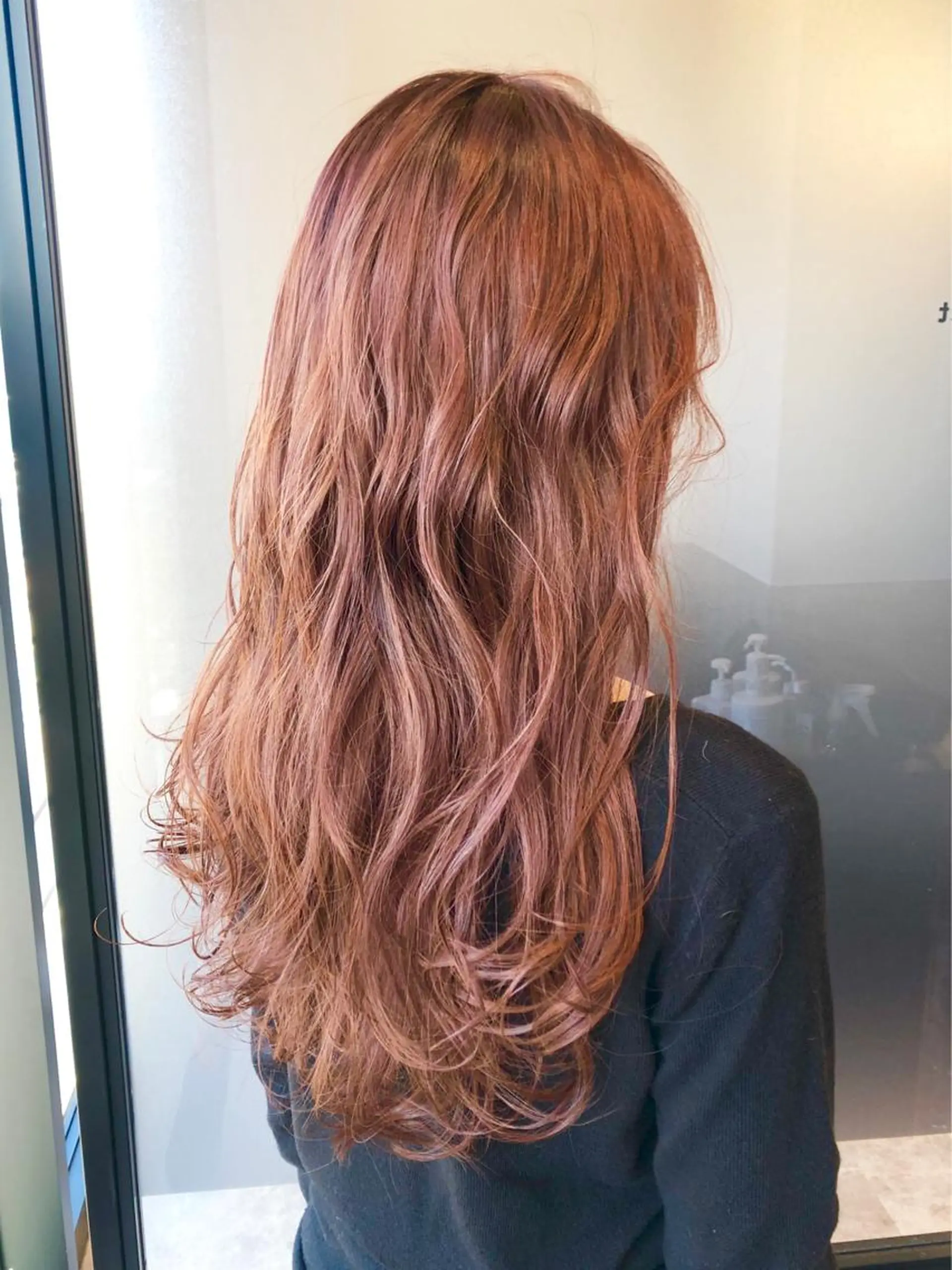 ロング カラー パーマ ヘアアレンジ キッズ ブラウンカラー オレンジ stylist 🌸 kana.のヘアスタイル