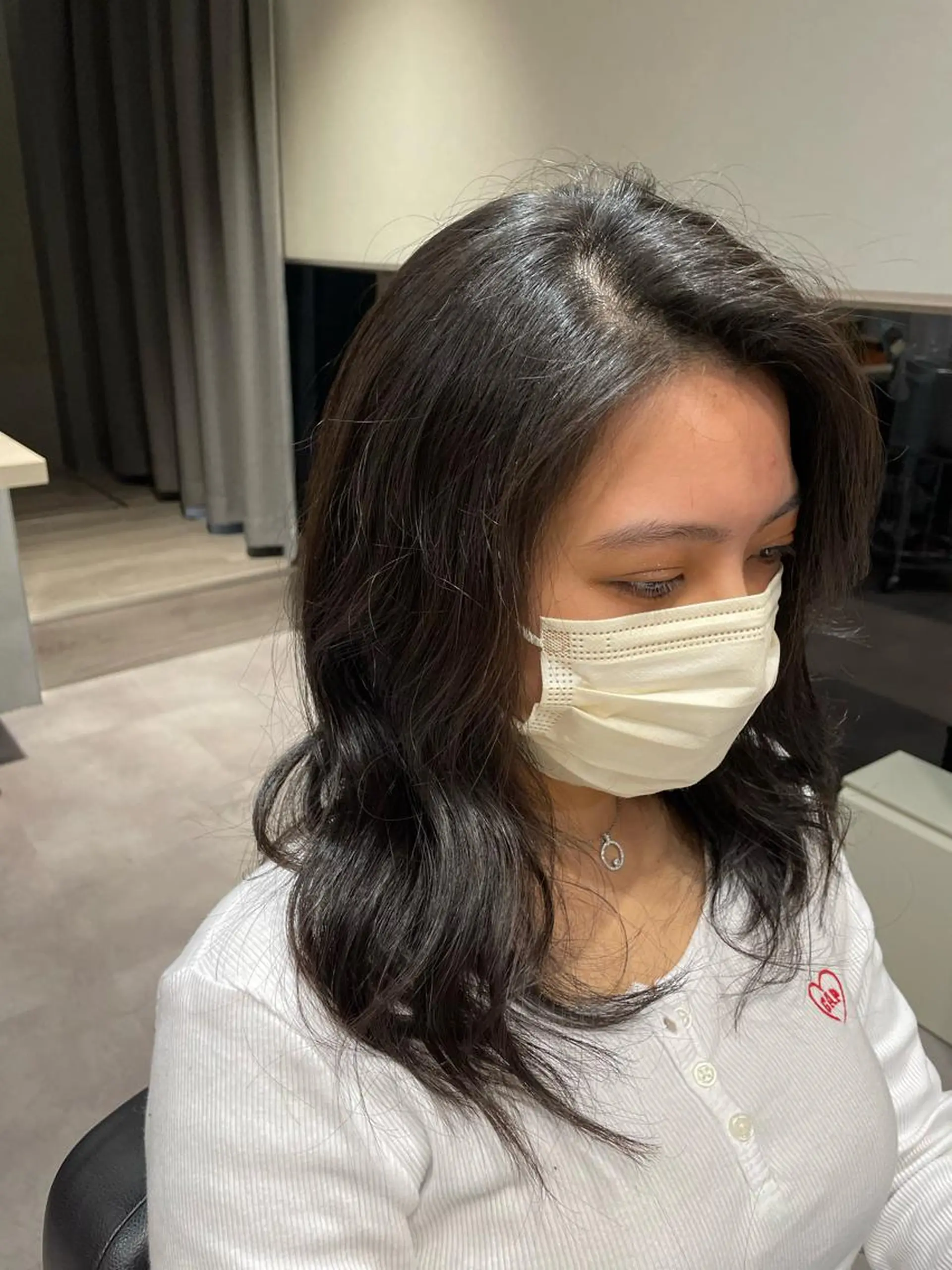 ロング エギョモリ 外国人風カラー ハイライト 髪質改善 韓国風ヘア 韓国風/オシャレ /縮毛矯正/滝口琴未のヘアスタイル