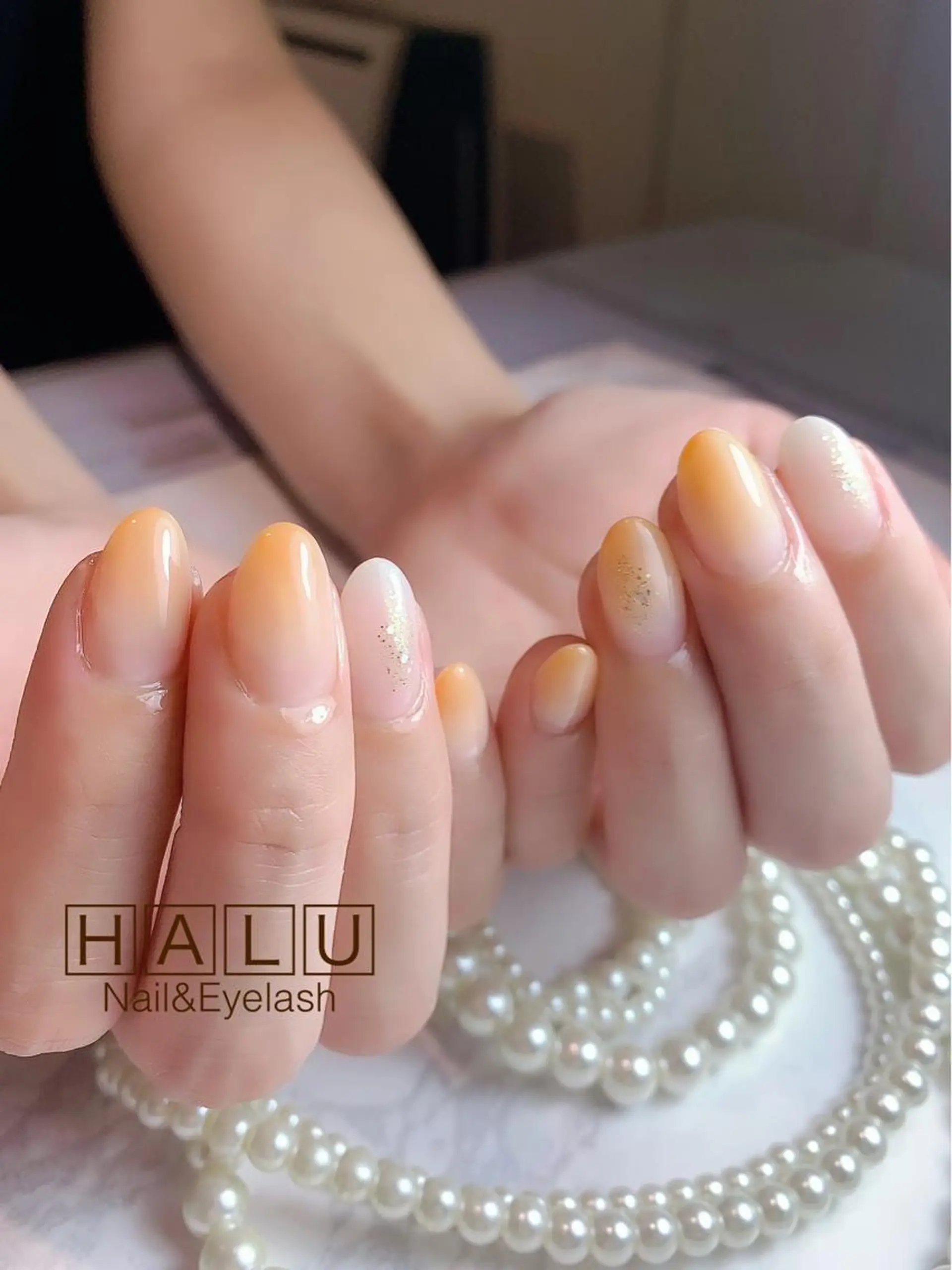 ネイル オレンジ HALU ハルのネイルデザイン