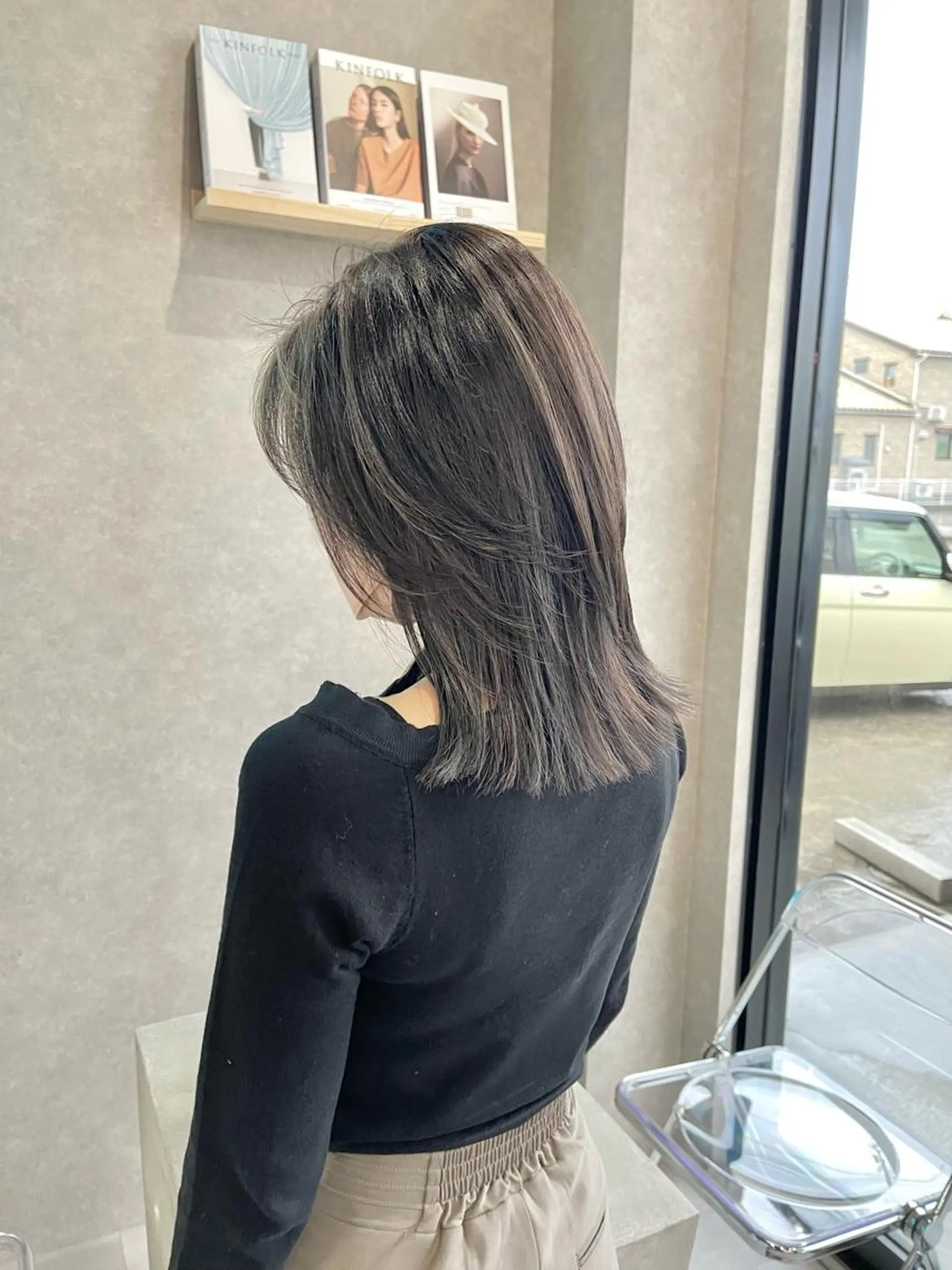 ミディアム カラー カット ヘアカラー トリートメント 一ノ瀬 暁のヘアスタイル