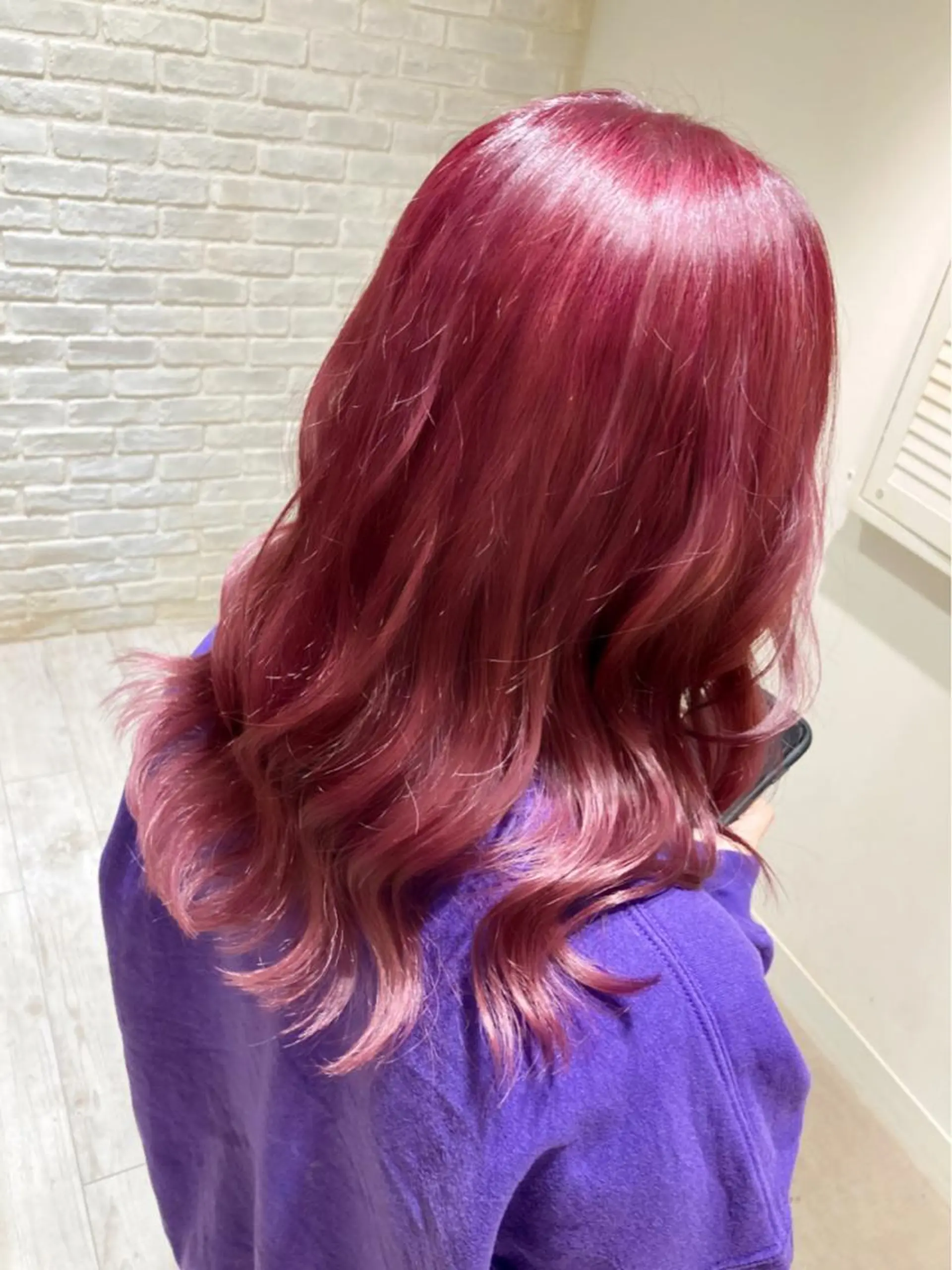 ロング カラー 曲がる縮毛矯正 LIBER 　岩名のヘアスタイル