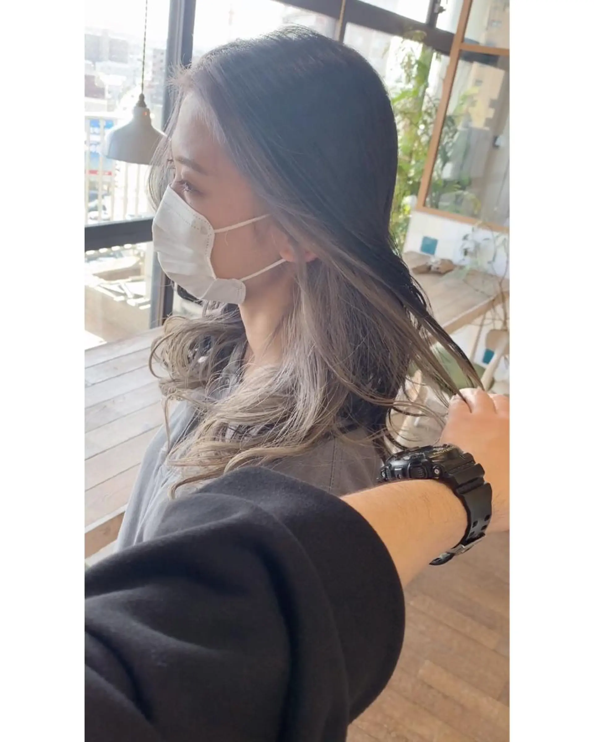 カラー バレイヤージュ ミストバング  フェイスフレーミング ハイライトカラー 石井辰功也 フリーランス美容師のヘアスタイル