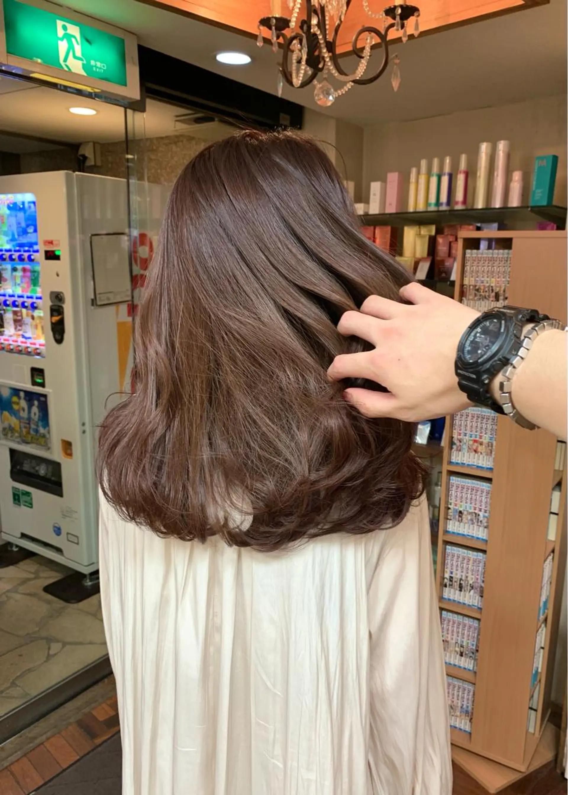 ミディアム カラー ベージュカラー ピンクカラー ピンクベージュ ヘアカラー トリートメント 矢野 晃平のヘアスタイル
