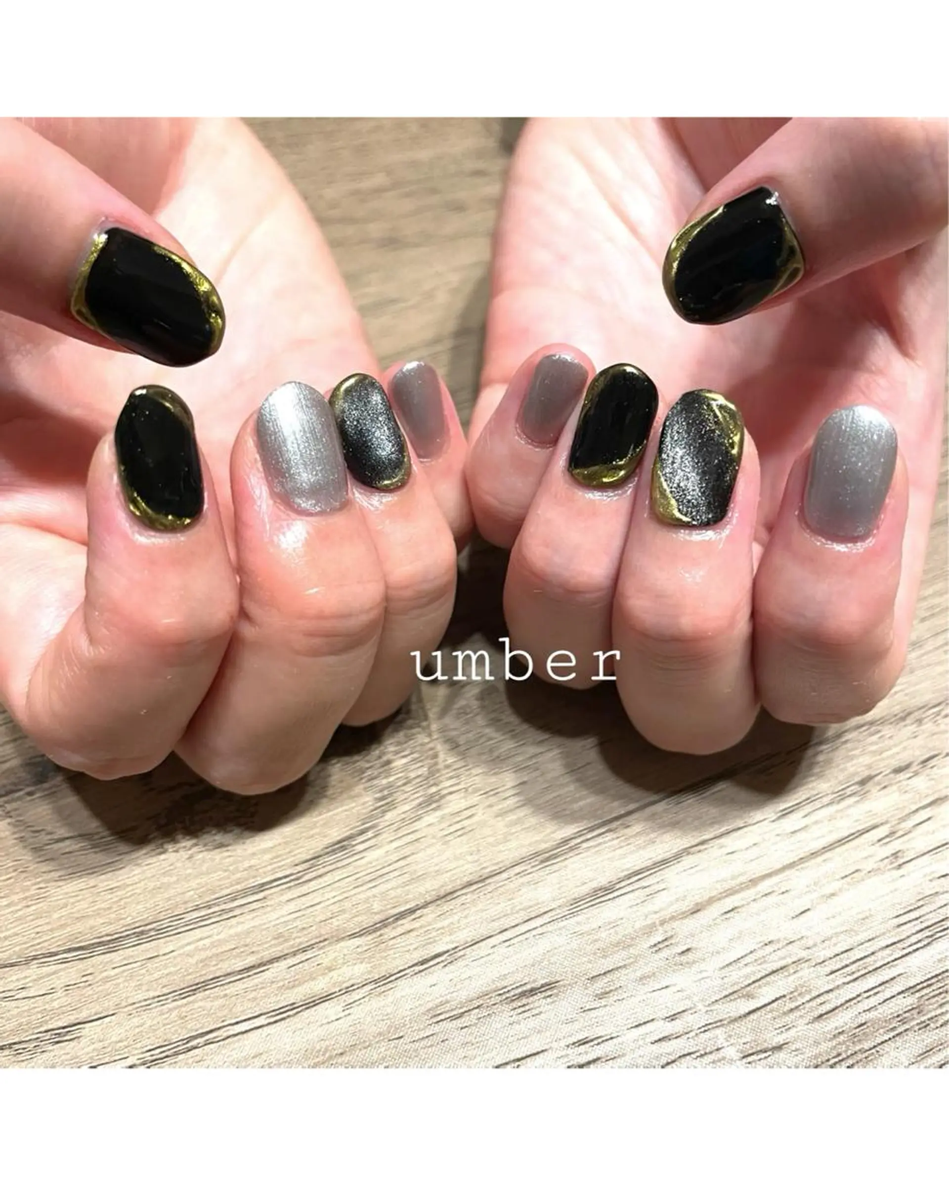 ネイル クリアネイル フラッシュネイル フットネイル フレンチネイル マグネットネイル ハンドネイル umber 三茶1分のネイルデザイン