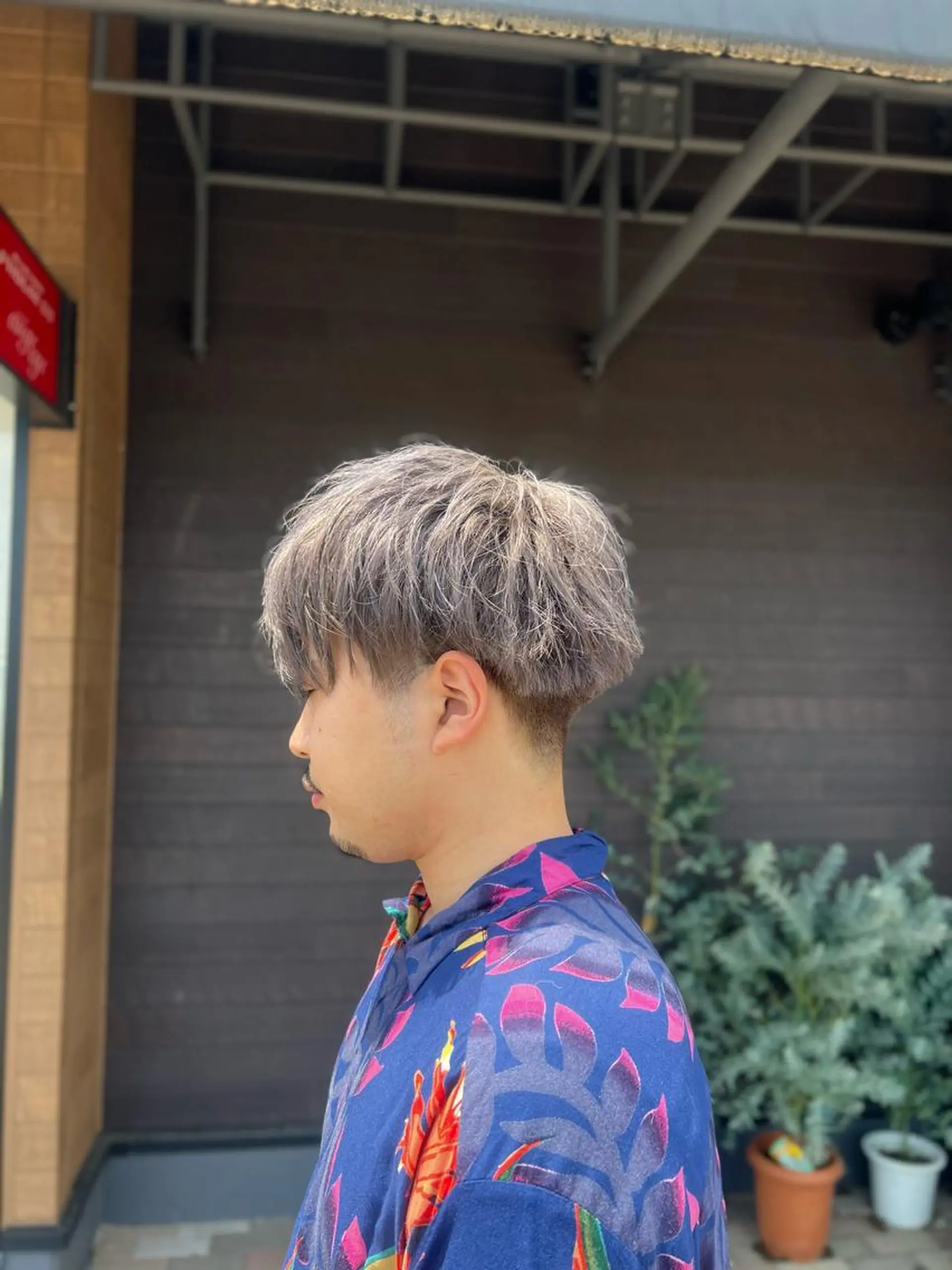 ショート カラー メンズ 太白区/白髪ぼかし ハイライト/千葉達人のヘアスタイル