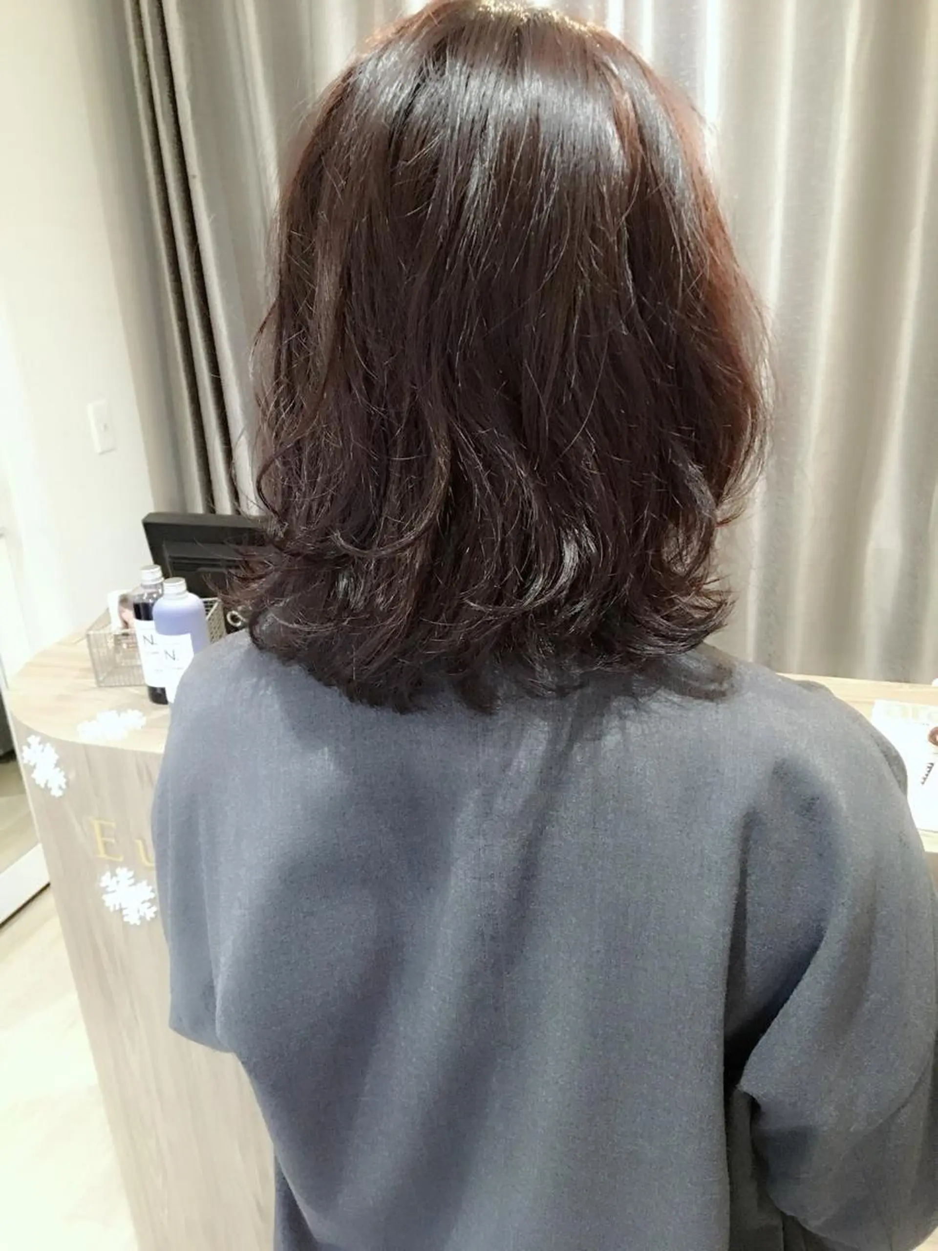 ミディアム カラー パーマ ミディアムパーマ トリートメント カット パーマ トリートメント 田室 和幸のヘアスタイル