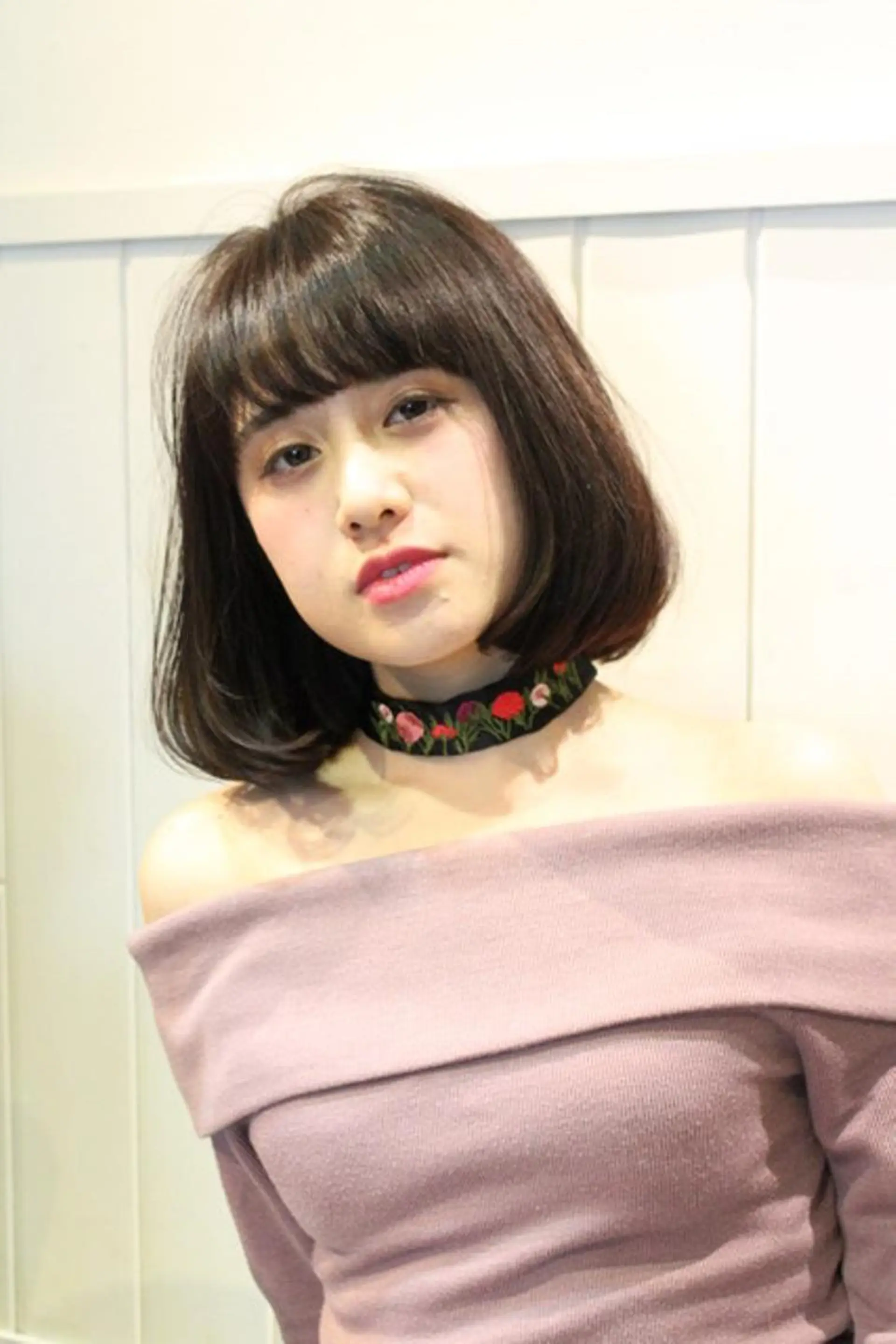 ミディアム カラー パーマ ボブ BANDE 水崎 悟のヘアスタイル