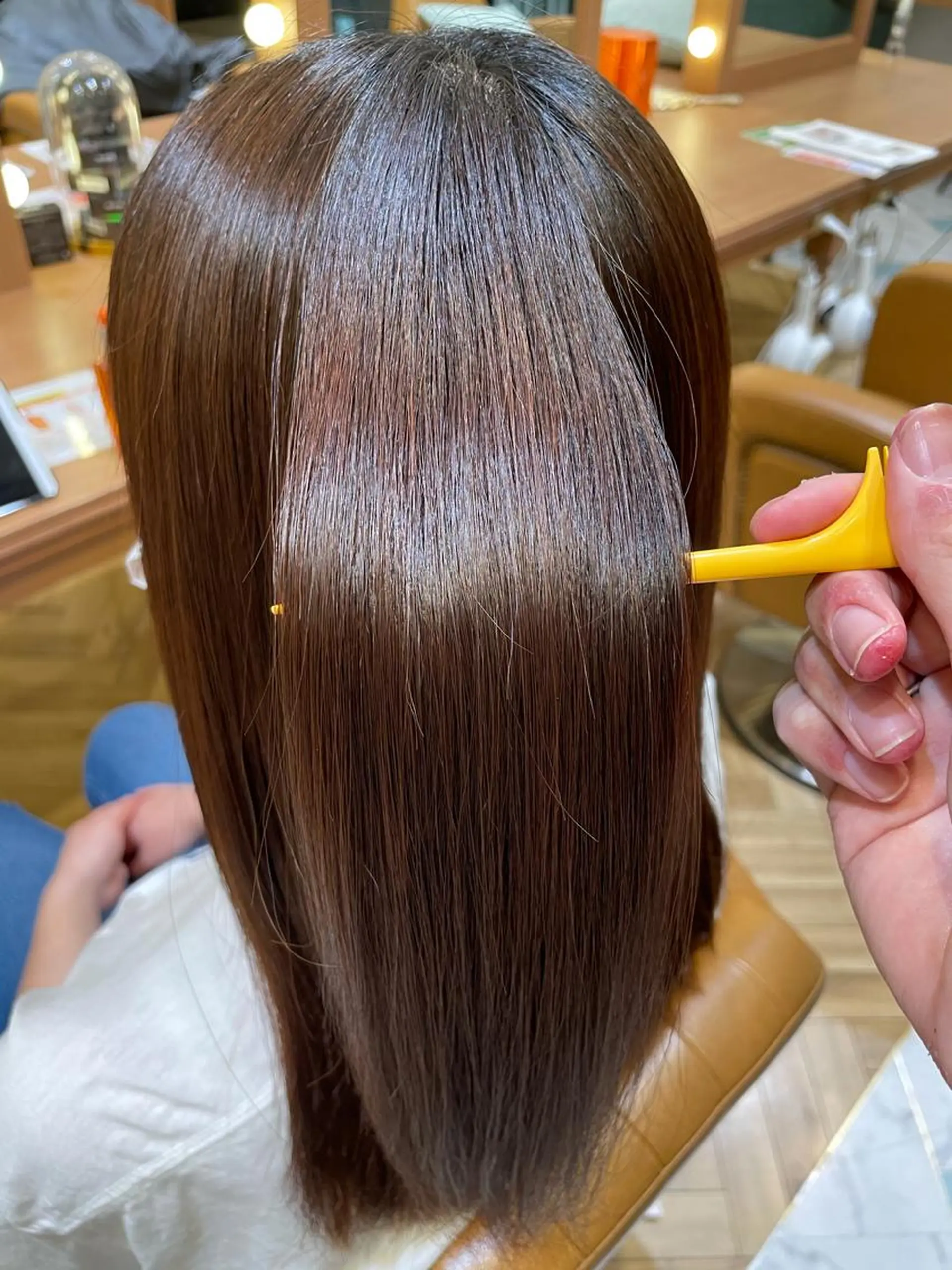 ロング 縮毛矯正　髪質改善 韓国風レイヤー　吉田のヘアスタイル