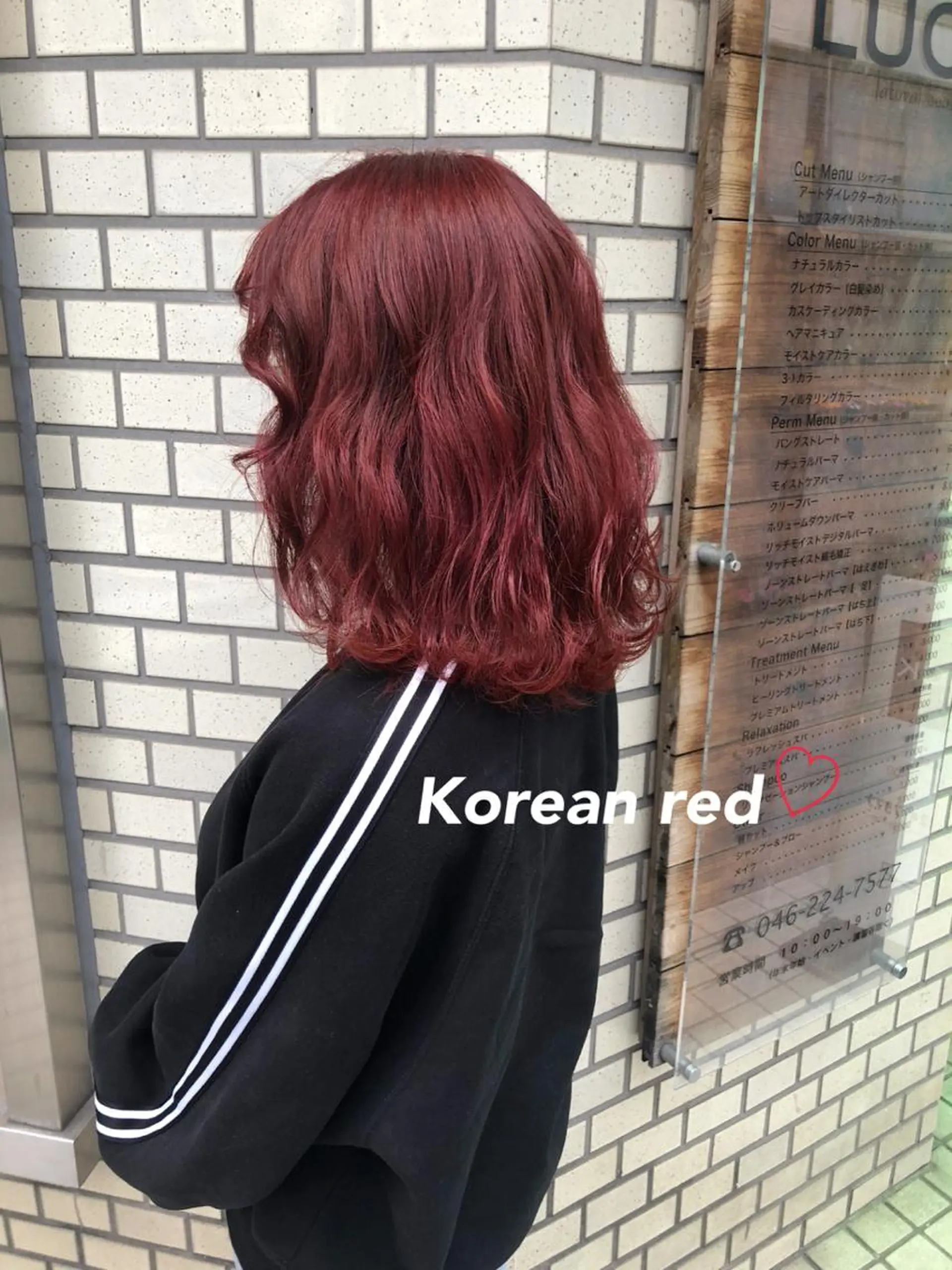 ミディアム カラー ブリーチ レッドカラー 韓国ヘア得意❤︎森澤 悠佳のヘアスタイル