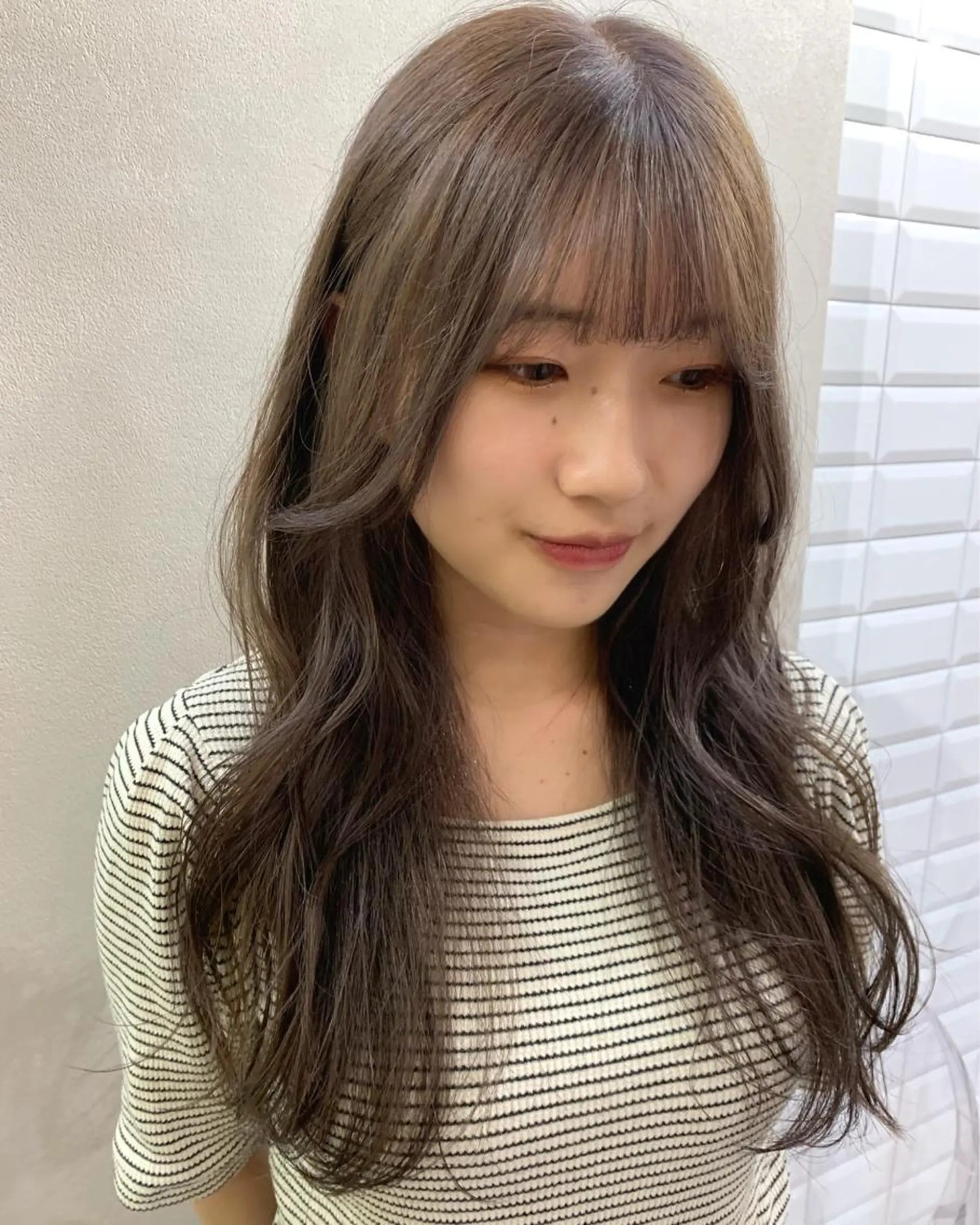 ロング カラー グレージュ カット ヘアカラー トリートメント hub hair レイヤー/透明感のヘアスタイル