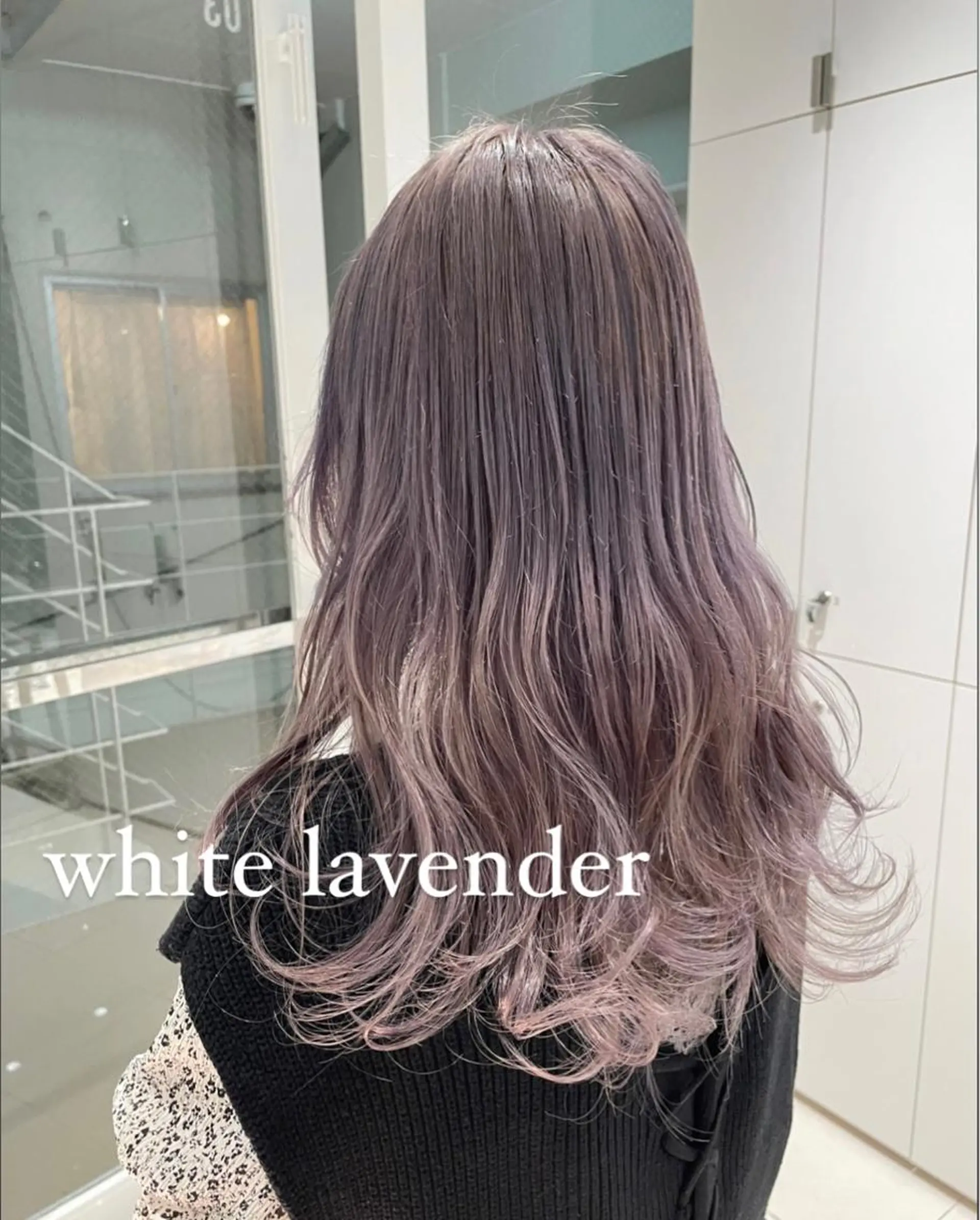 ロング カラー ブリーチ ラベンダーカラー ツヤ髪/韓国ヘア 💎Nokaのヘアスタイル