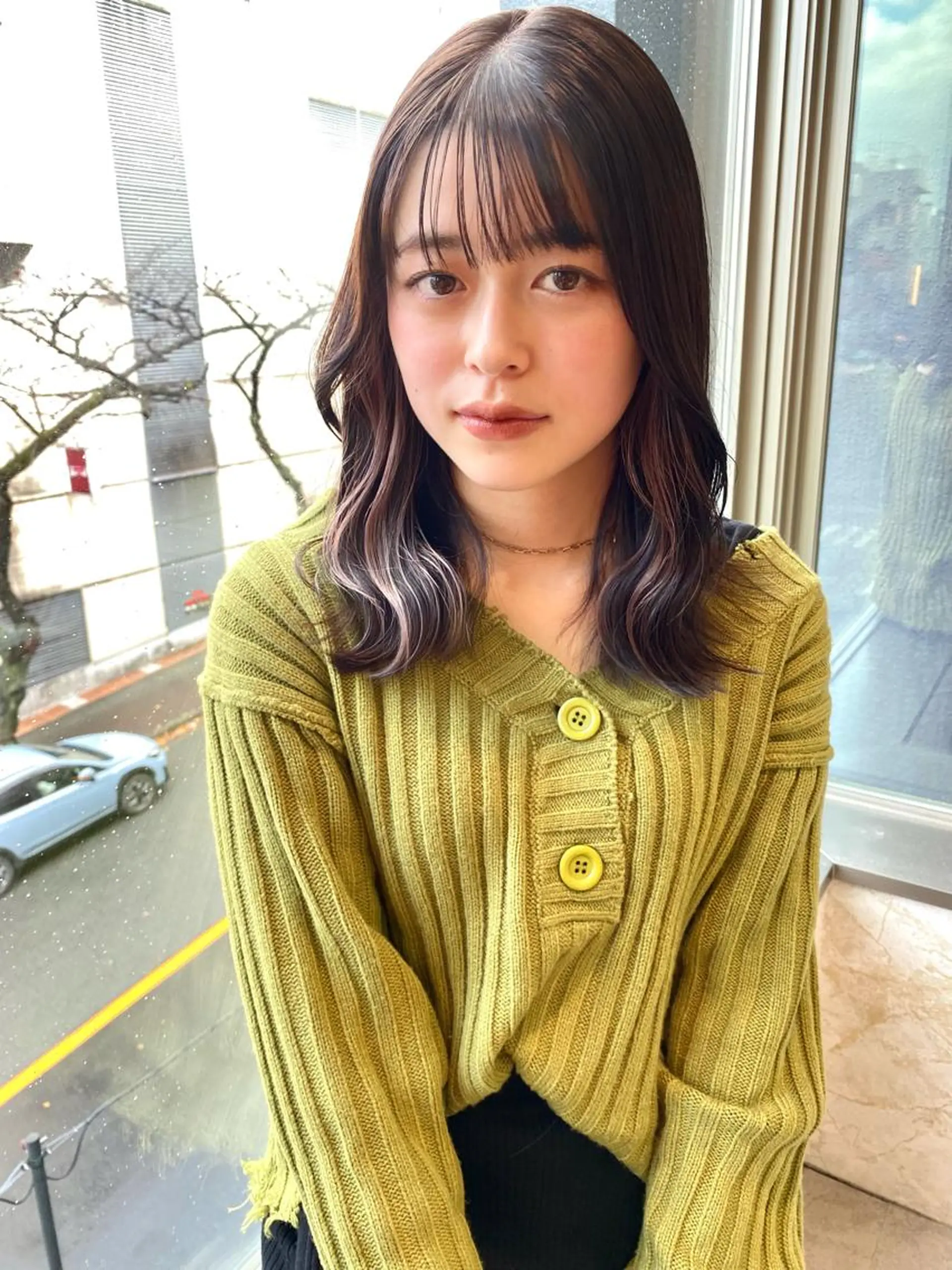 ミディアム カラー 店長/mao/ 前髪/顔周りカットのヘアスタイル