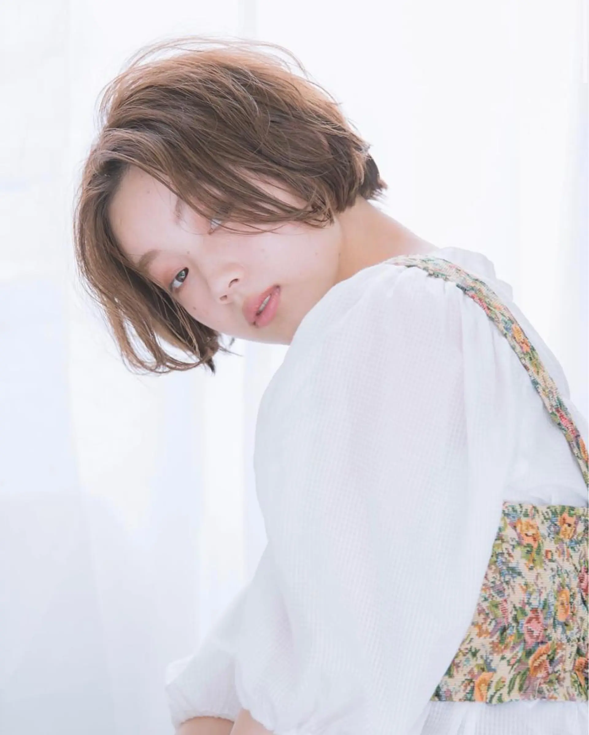 ショート カラー パーマ ボブ ニュアンスパーマ 艶髪カラー&ウルフ フルカワ ヒロズミのヘアスタイル