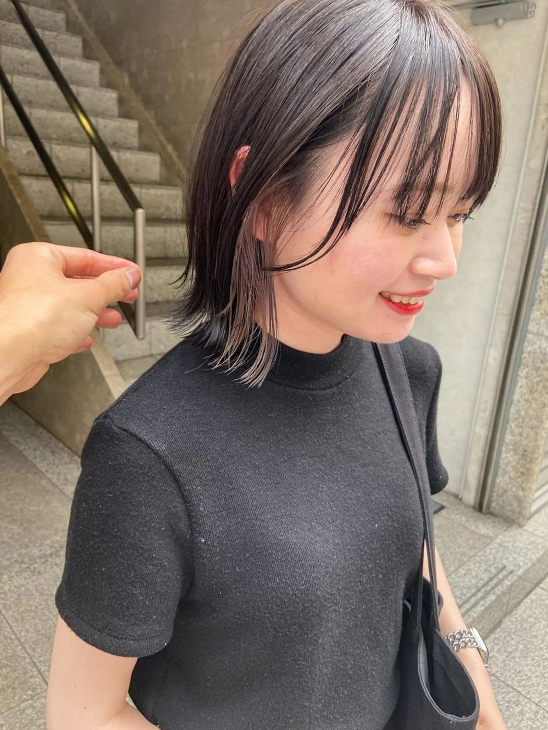 ミディアム カラー インナーカラー カット ヘアカラー 岡本康平/ボブ /ブリーチ/レイヤーのヘアスタイル