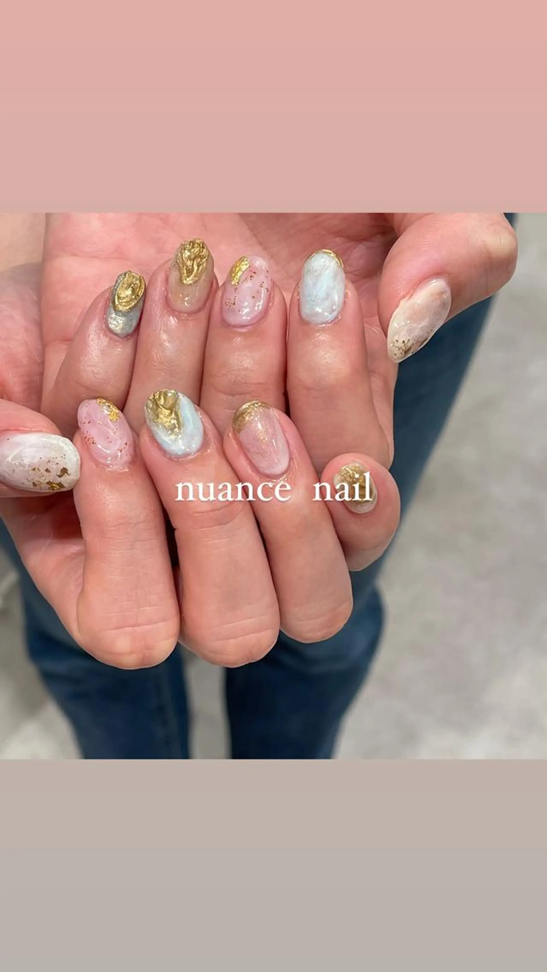 ネイル ハンドネイル 淡色ネイル 🎀moeのネイルデザイン