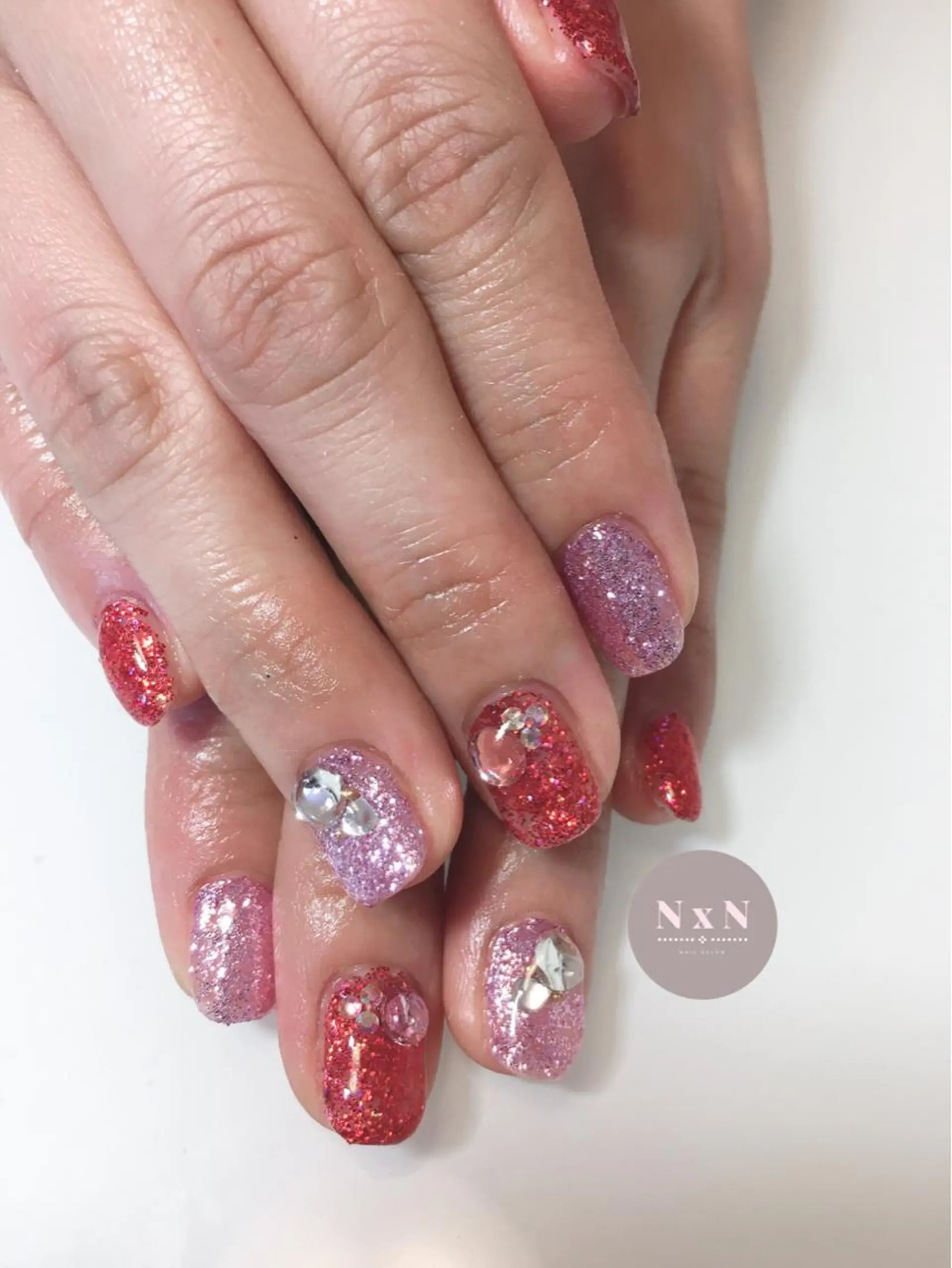 ネイル ジェルネイル ラメ(グリッター) ぷっくりネイル nail salon N×Nのネイルデザイン