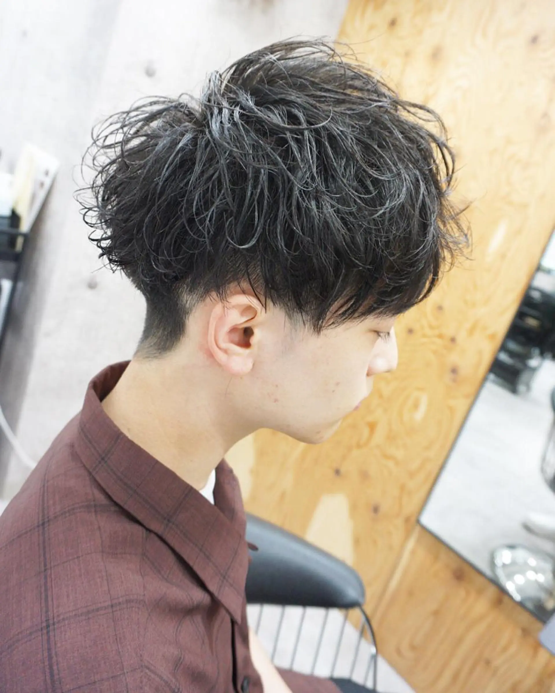 メンズ マッシュ メンズパーマ カット パーマ トリートメント hair teria ryu 大塚のヘアスタイル