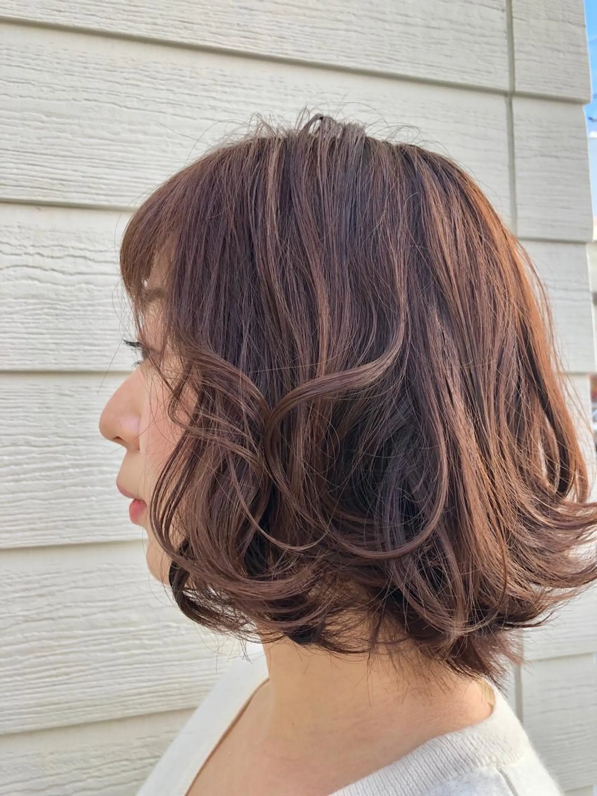 ミディアム カラー パーマ ボブ カット トリートメント ✨髪質改善🎨 杉本賢人のヘアスタイル