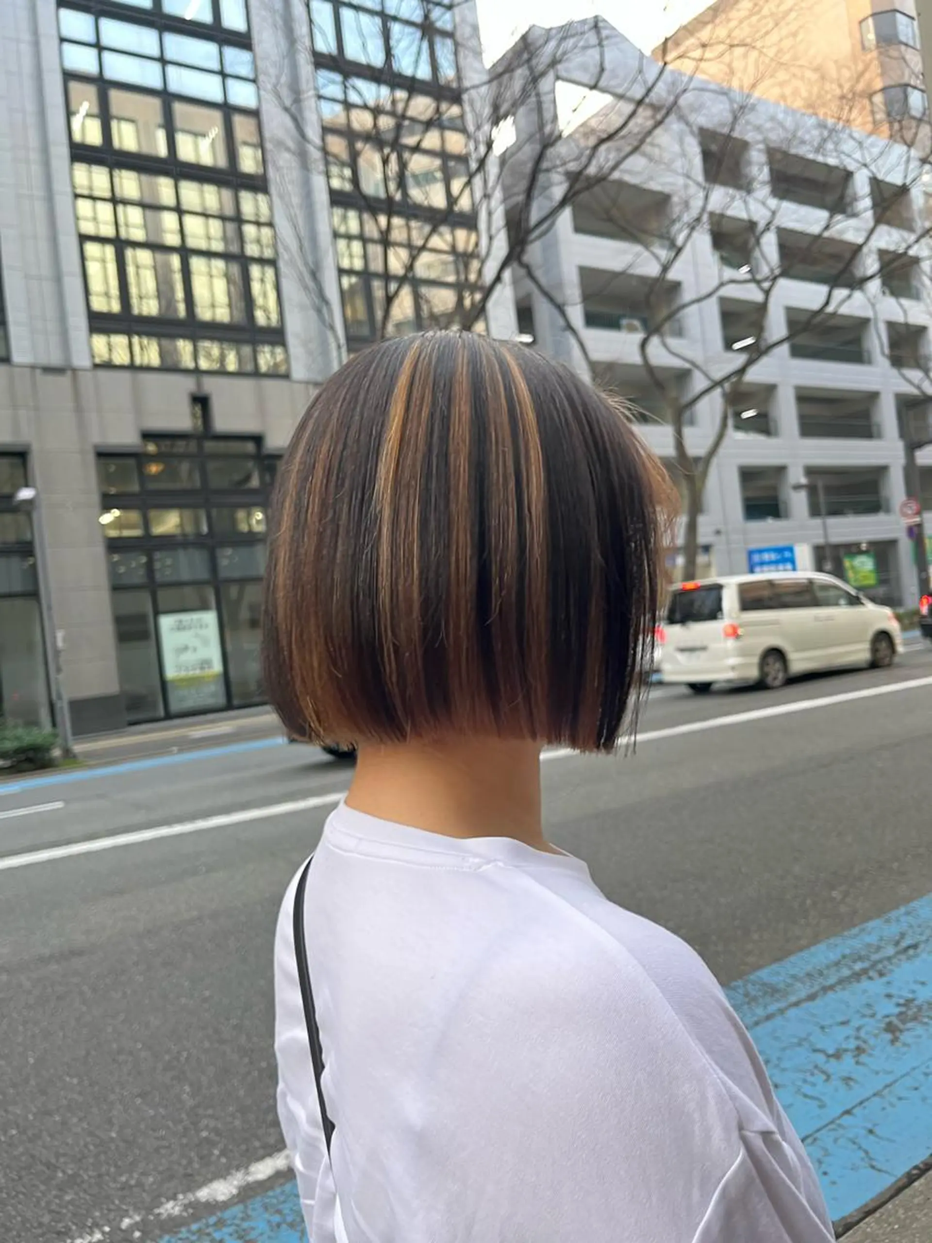 カラー こまつばらみお/レイ ヤー/ダブルカラーのヘアスタイル